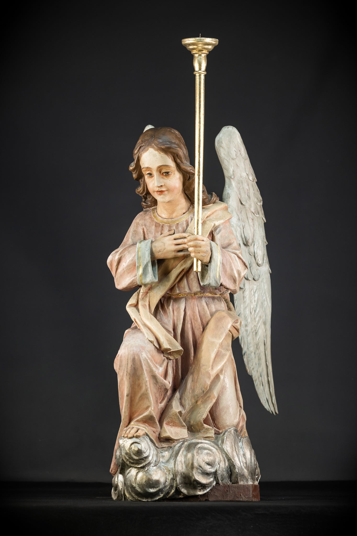 Pair of Angel Statues | 1800s Antique | 33.9" / 86 cm