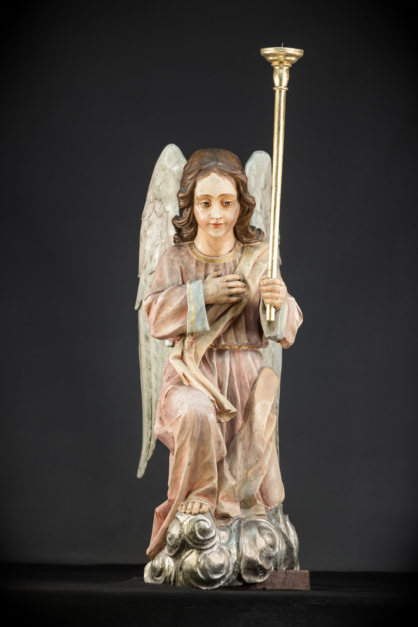 Pair of Angel Statues | 1800s Antique | 33.9" / 86 cm