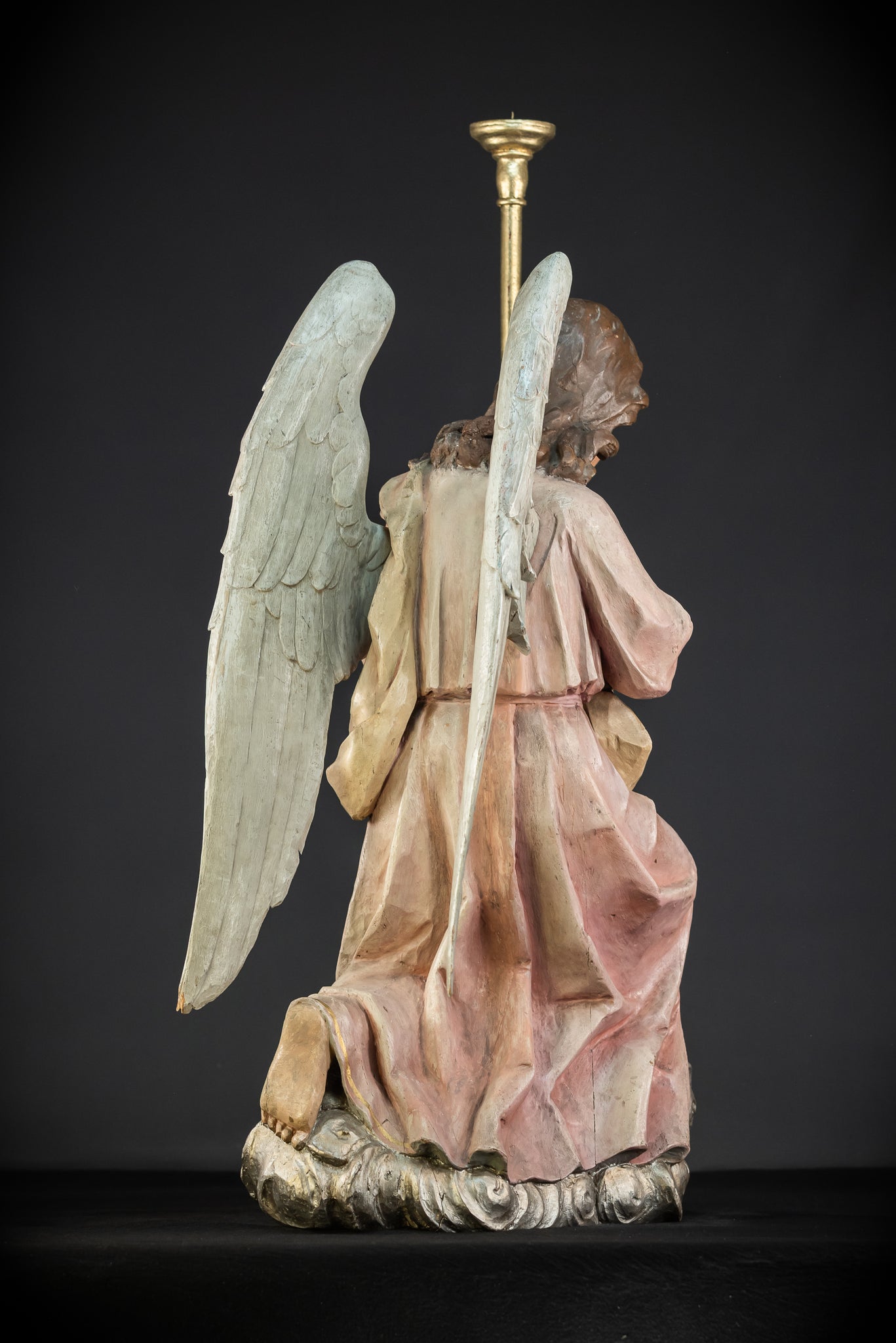 Pair of Angel Statues | 1800s Antique | 33.9" / 86 cm