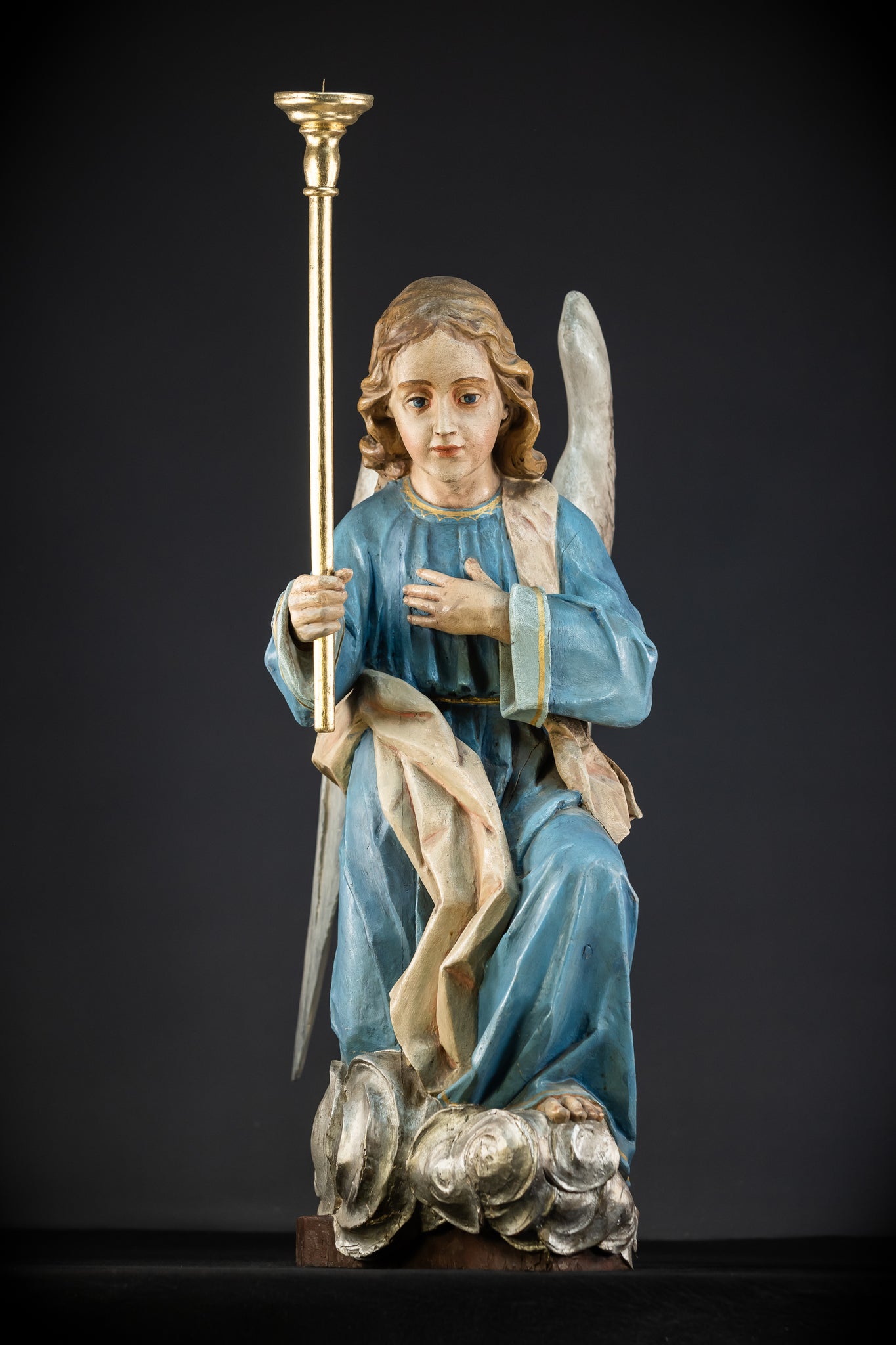Pair of Angel Statues | 1800s Antique | 33.9" / 86 cm