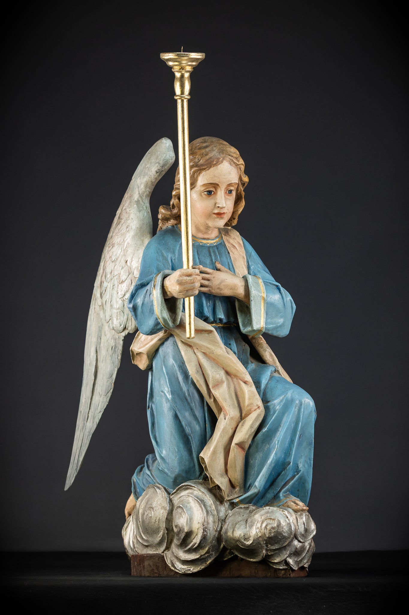 Pair of Angel Statues | 1800s Antique | 33.9" / 86 cm