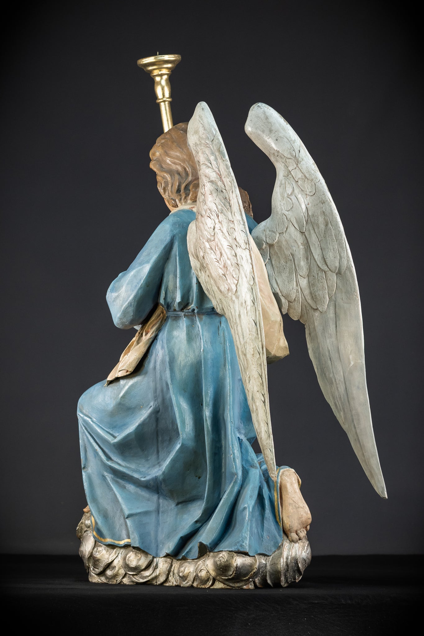 Pair of Angel Statues | 1800s Antique | 33.9" / 86 cm