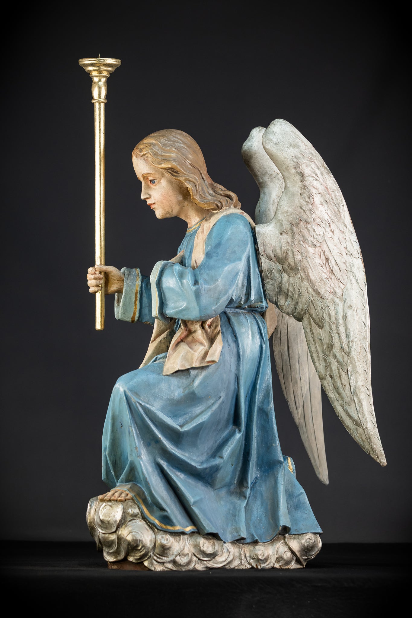 Pair of Angel Statues | 1800s Antique | 33.9" / 86 cm