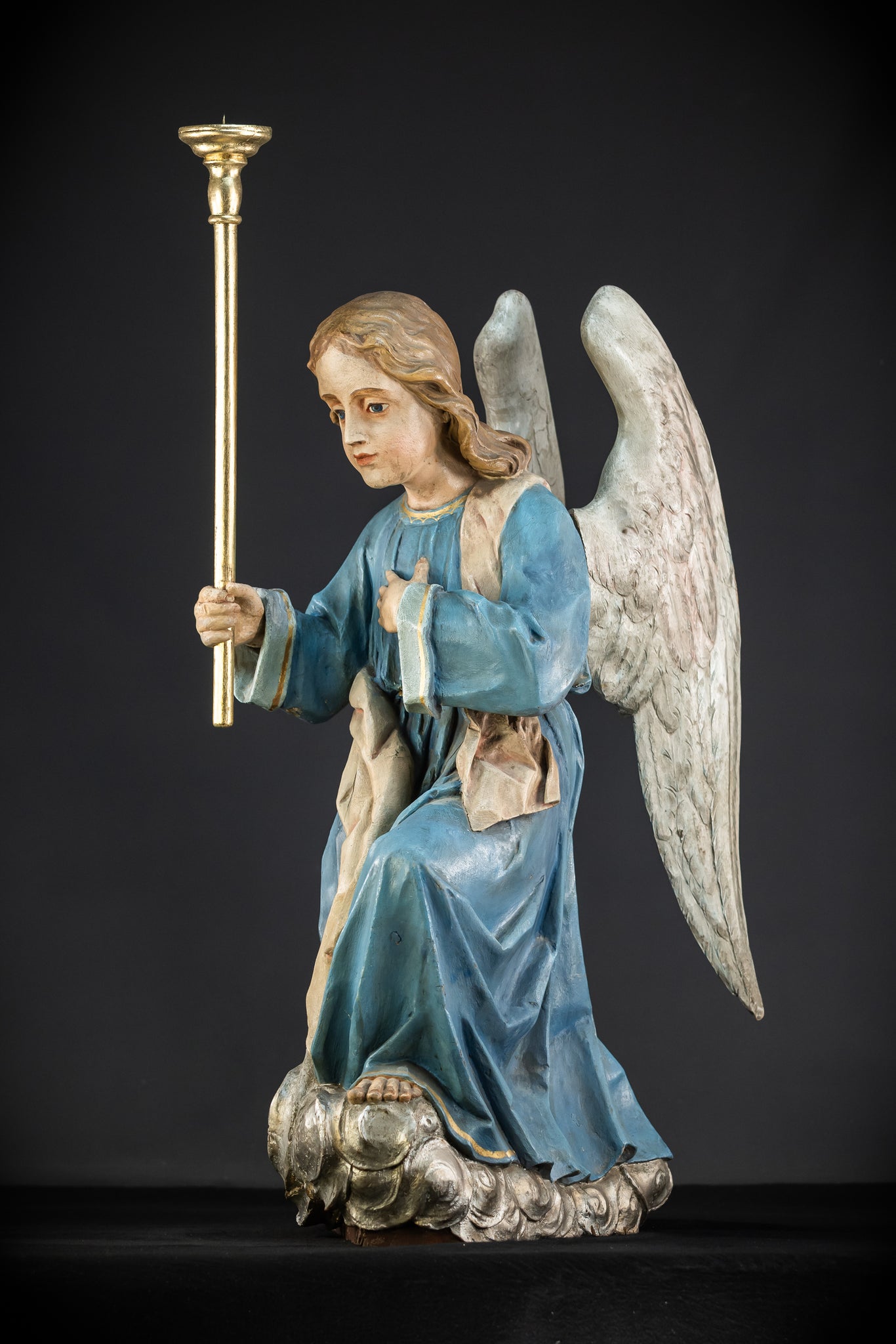 Pair of Angel Statues | 1800s Antique | 33.9" / 86 cm