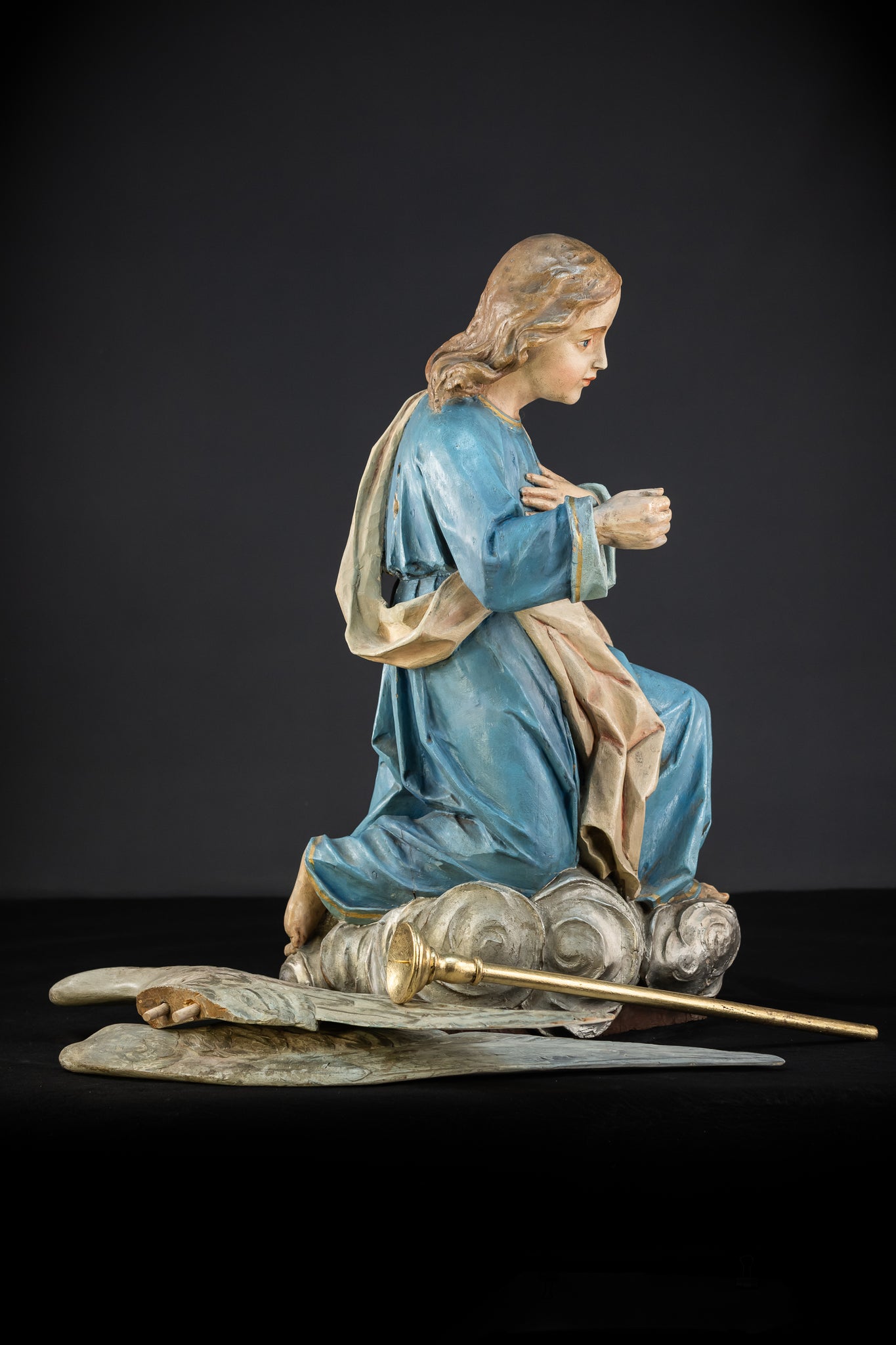 Pair of Angel Statues | 1800s Antique | 33.9" / 86 cm