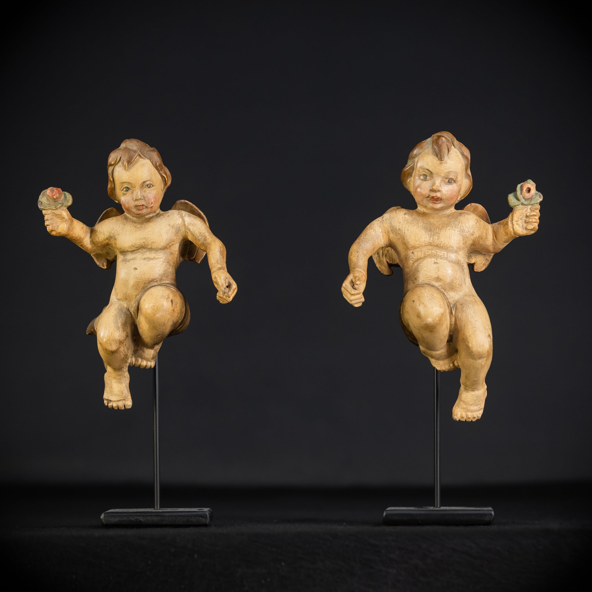Angel Statues Pair | 1800s | 7.5"/ 19 cm