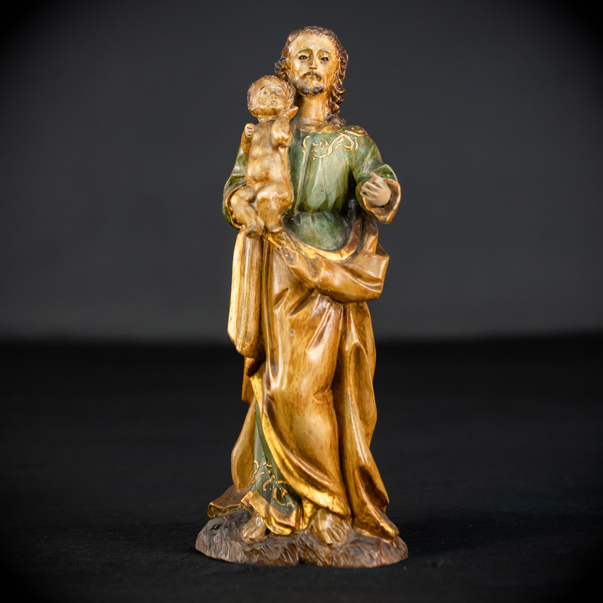 Saint Joseph with Infant Jesus | 1700s | 9.7"/ 25 cm
