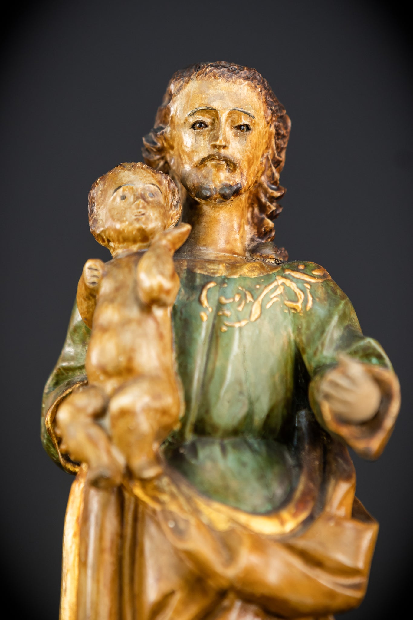 Saint Joseph with Infant Jesus | 1700s | 9.7"/ 25 cm