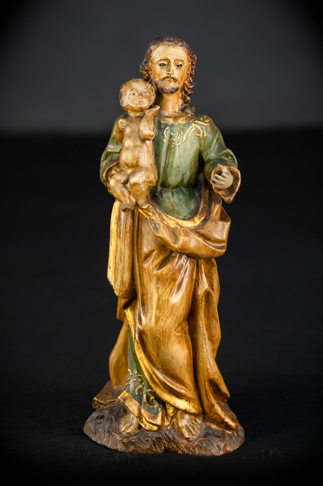 Saint Joseph with Infant Jesus | 1700s | 9.7"/ 25 cm