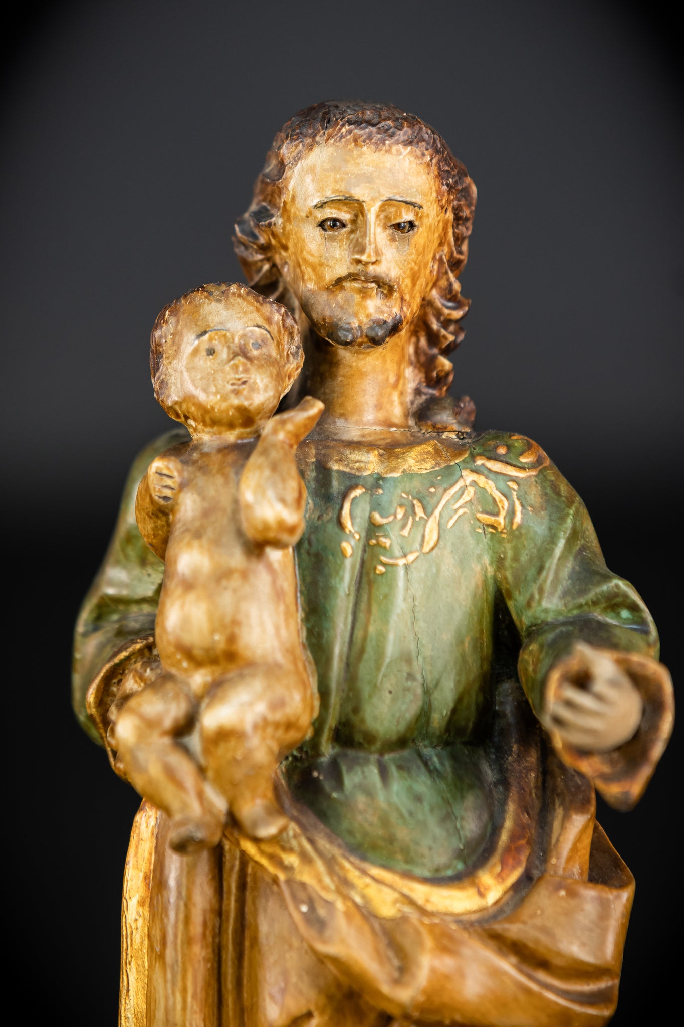 Saint Joseph with Infant Jesus | 1700s | 9.7"/ 25 cm