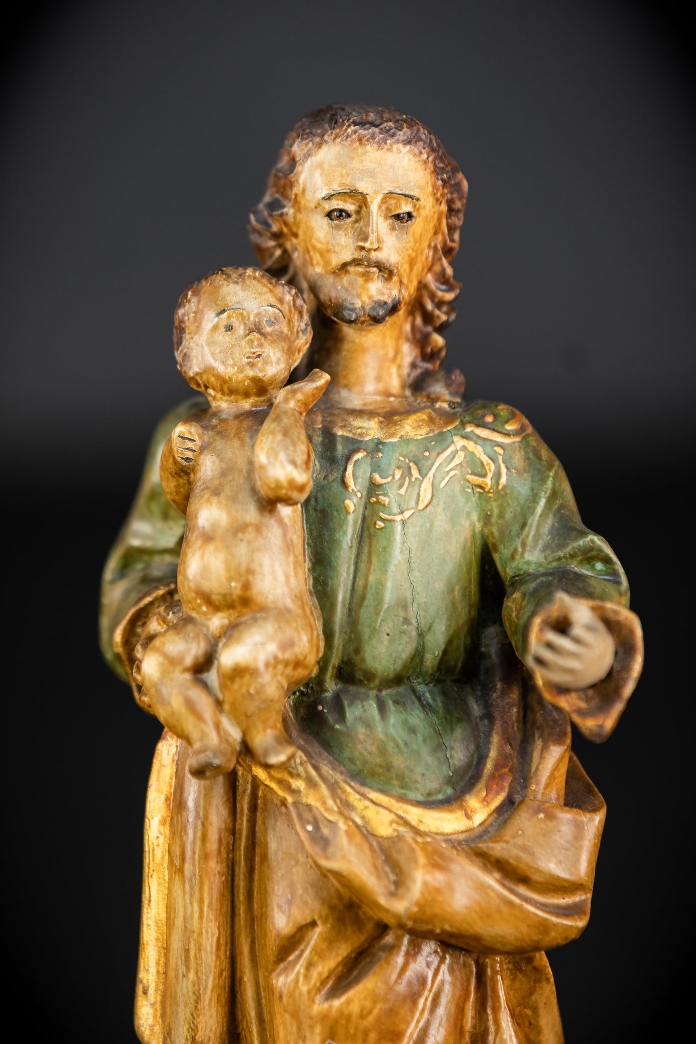 Saint Joseph with Infant Jesus | 1700s | 9.7"/ 25 cm