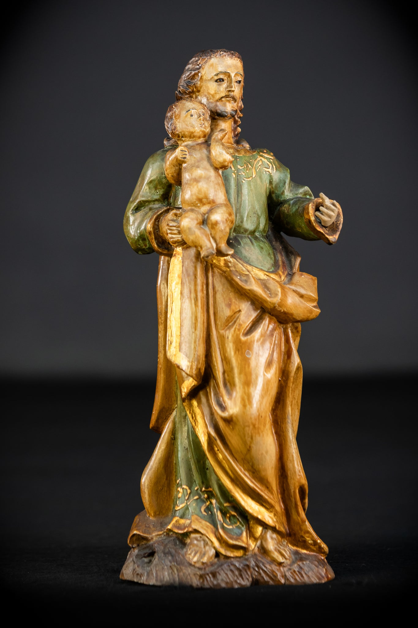 Saint Joseph with Infant Jesus | 1700s | 9.7"/ 25 cm