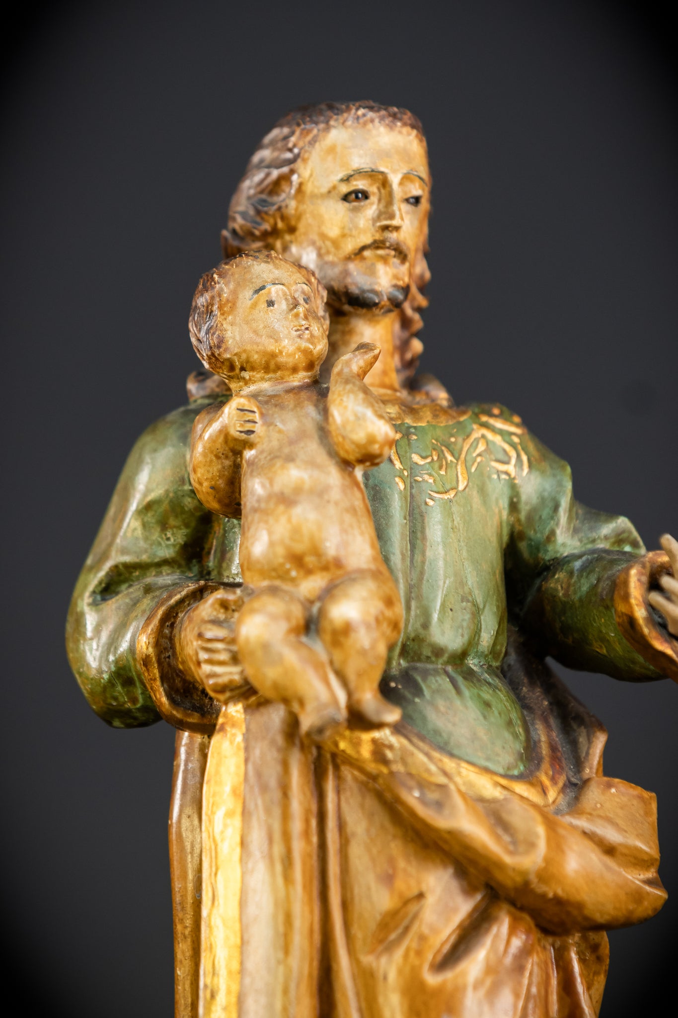 Saint Joseph with Infant Jesus | 1700s | 9.7"/ 25 cm