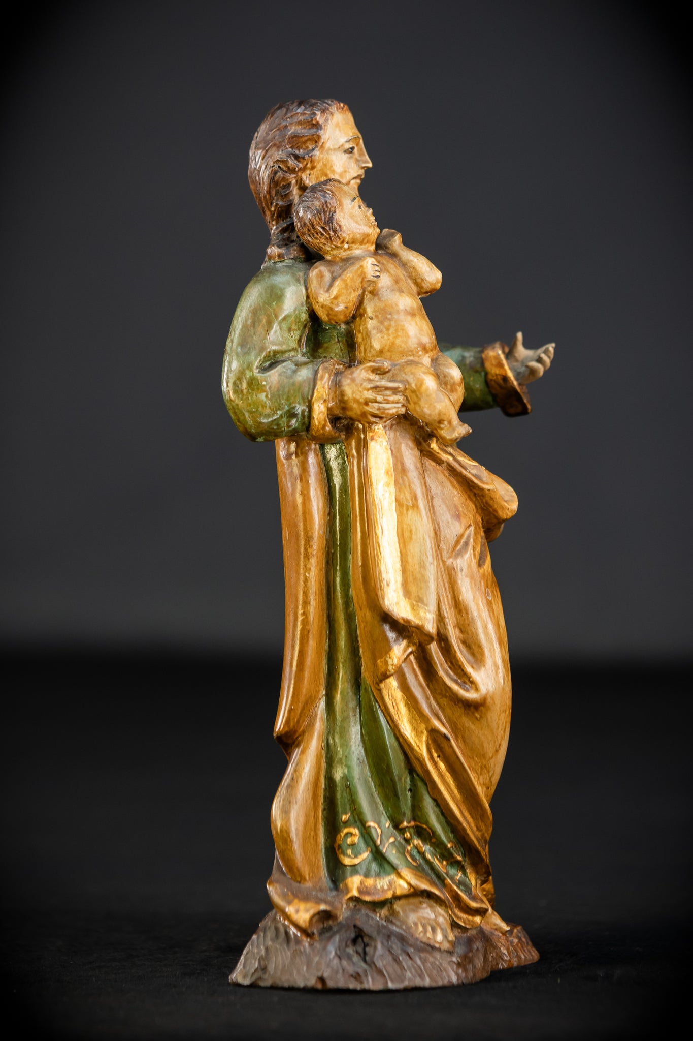 Saint Joseph with Infant Jesus | 1700s | 9.7"/ 25 cm