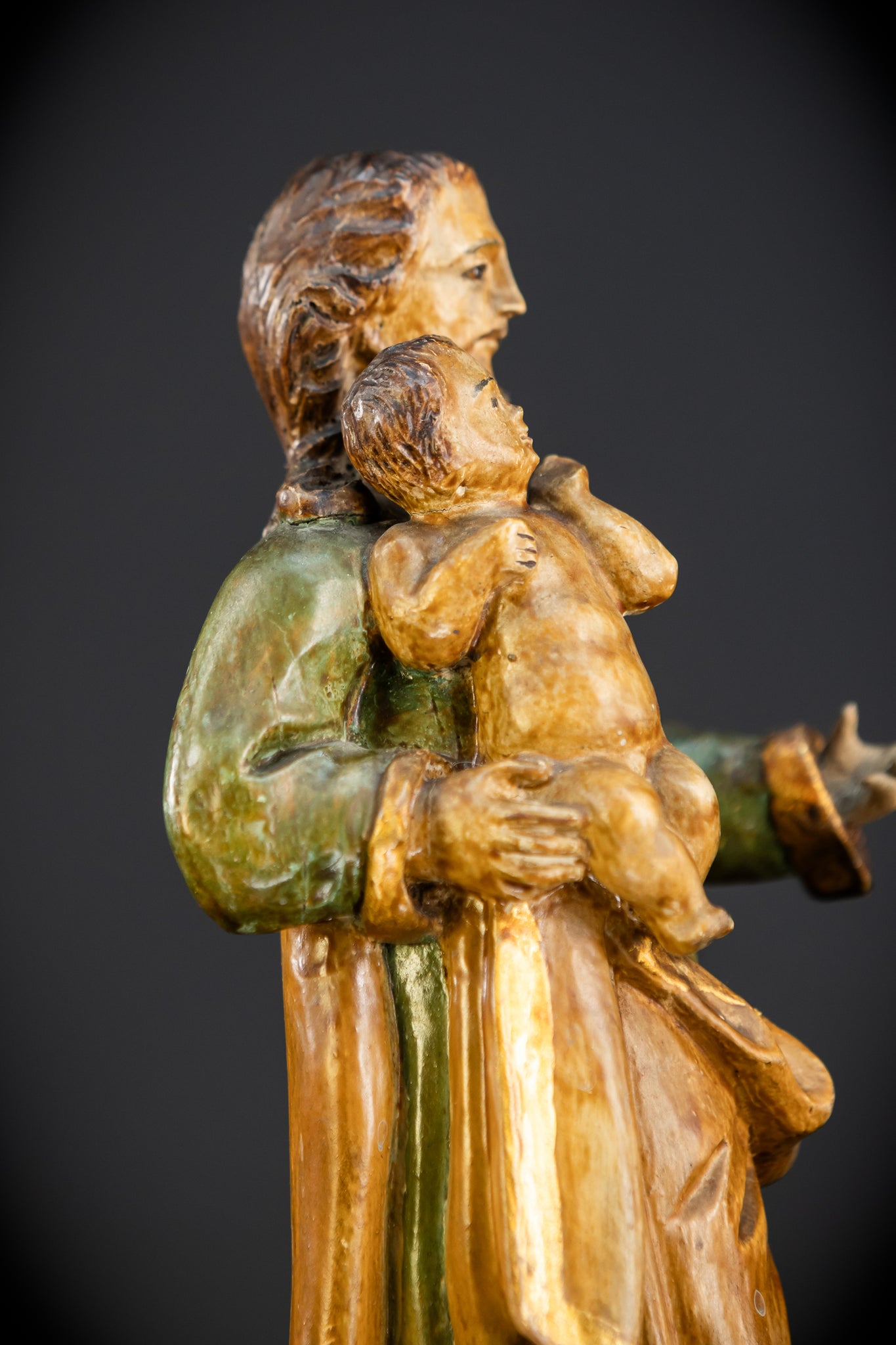 Saint Joseph with Infant Jesus | 1700s | 9.7"/ 25 cm