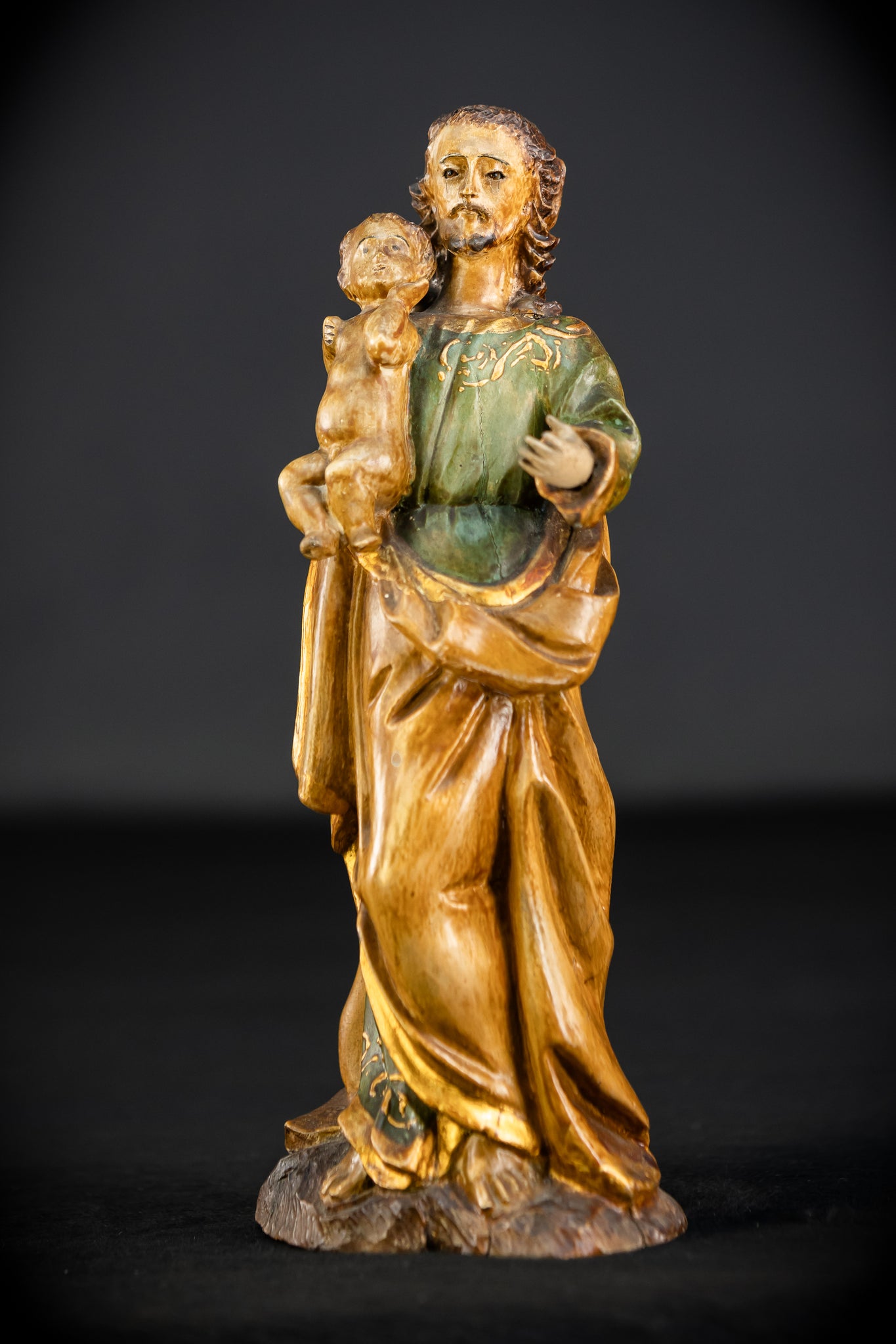 Saint Joseph with Infant Jesus | 1700s | 9.7"/ 25 cm