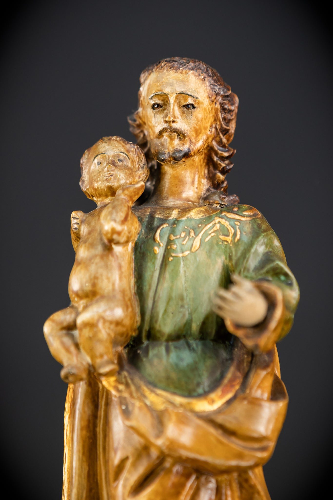 Saint Joseph with Infant Jesus | 1700s | 9.7"/ 25 cm