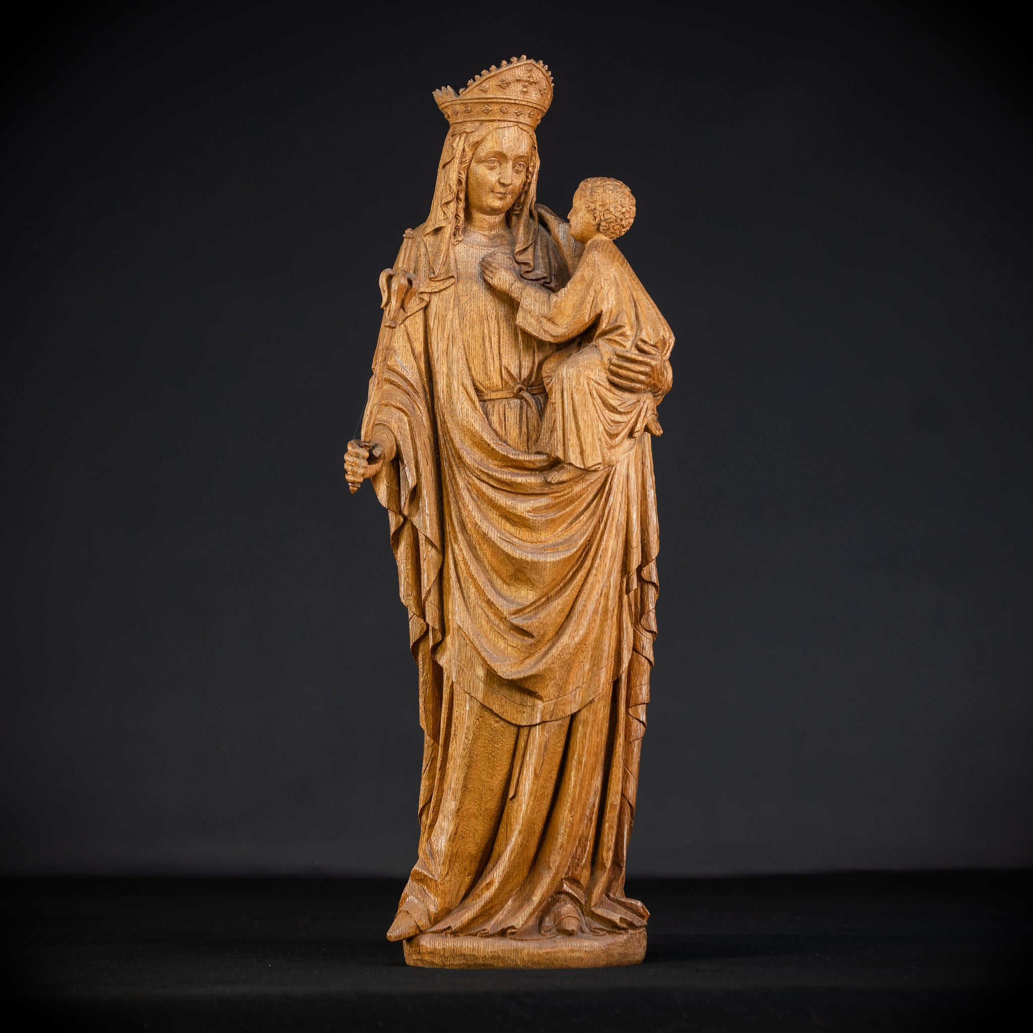 Virgin Mary Child Jesus Statue | 1800s | 20" / 51 cm
