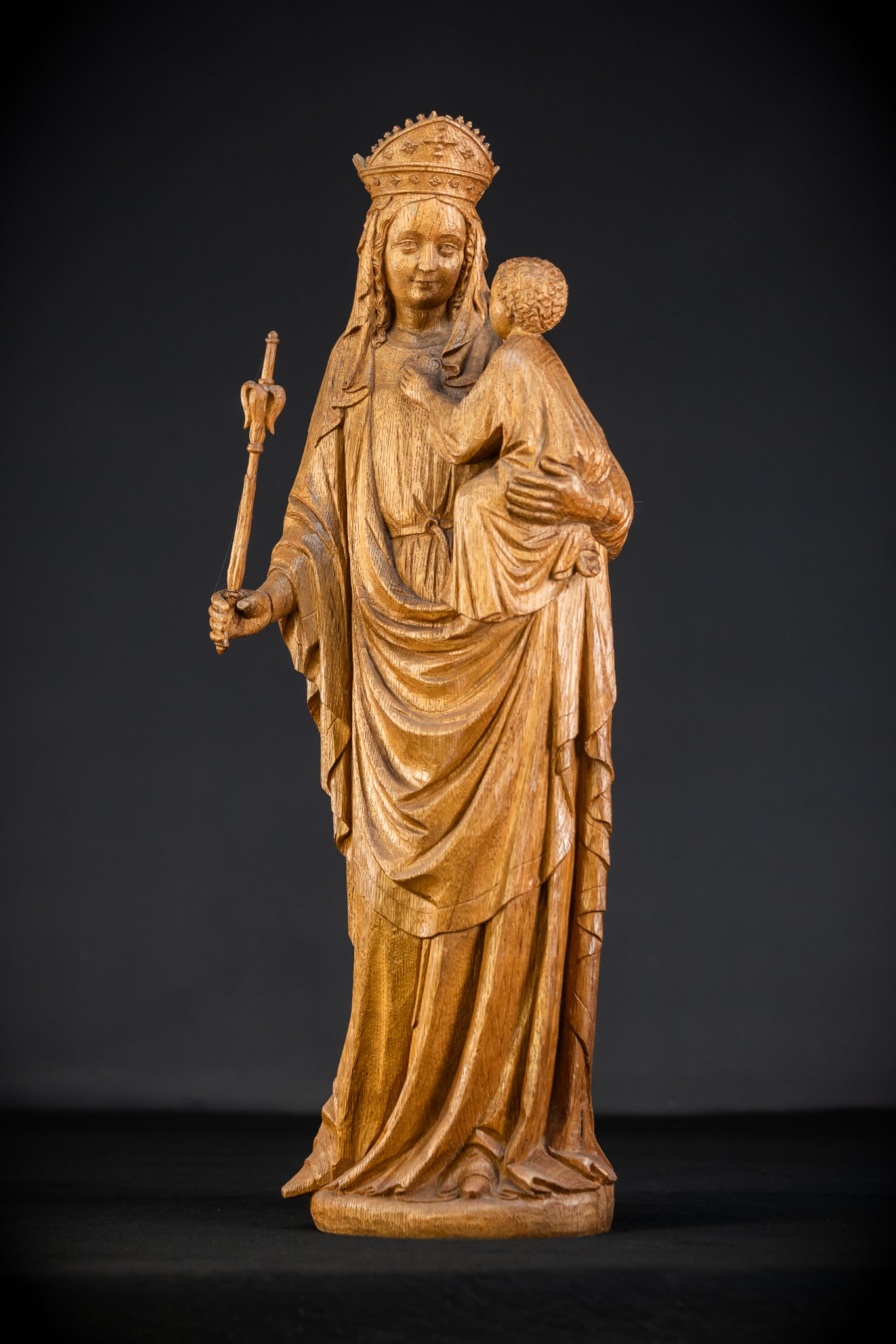 Virgin Mary Child Jesus Statue | 1800s | 20" / 51 cm