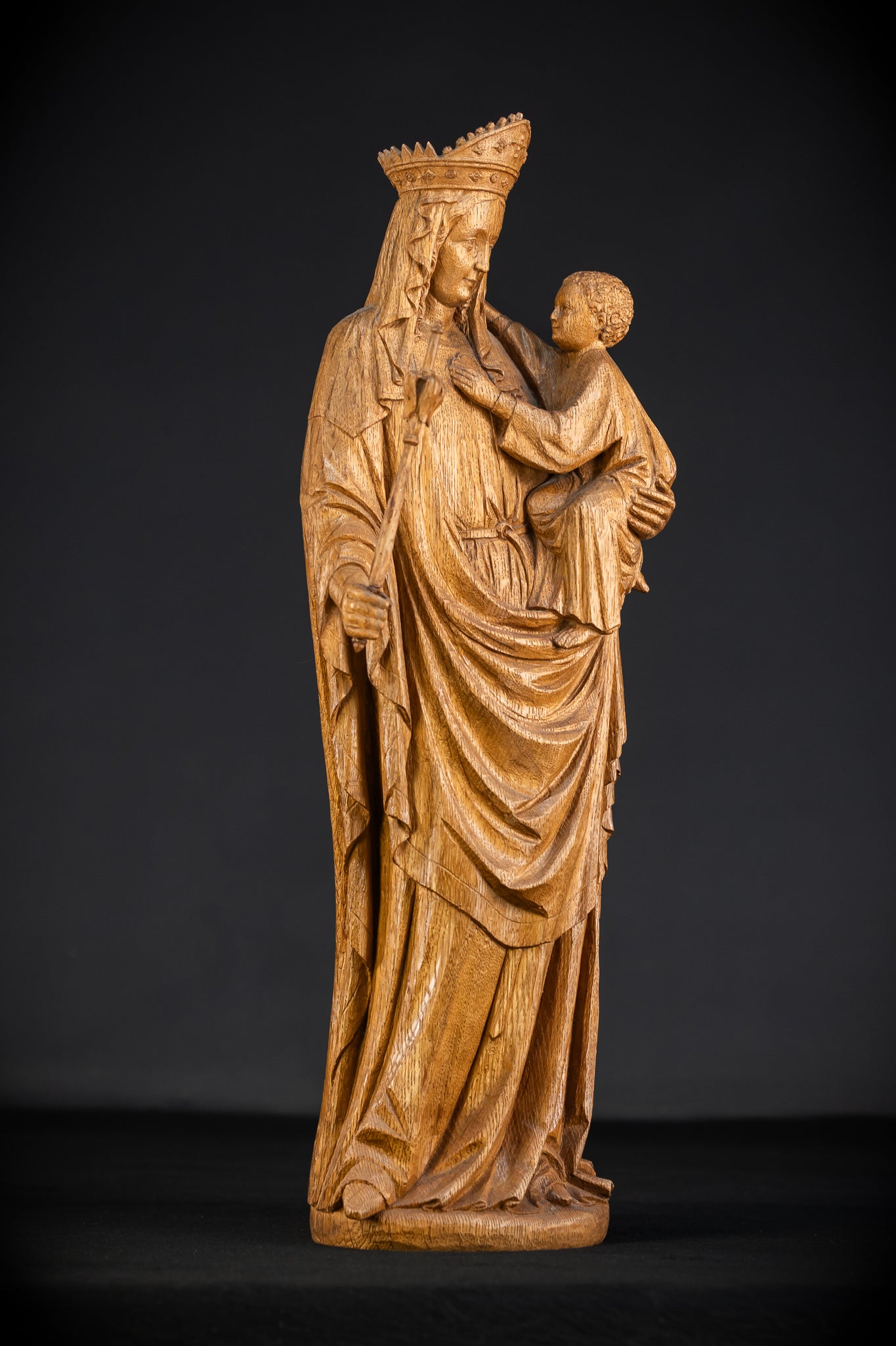Virgin Mary Child Jesus Statue | 1800s | 20" / 51 cm