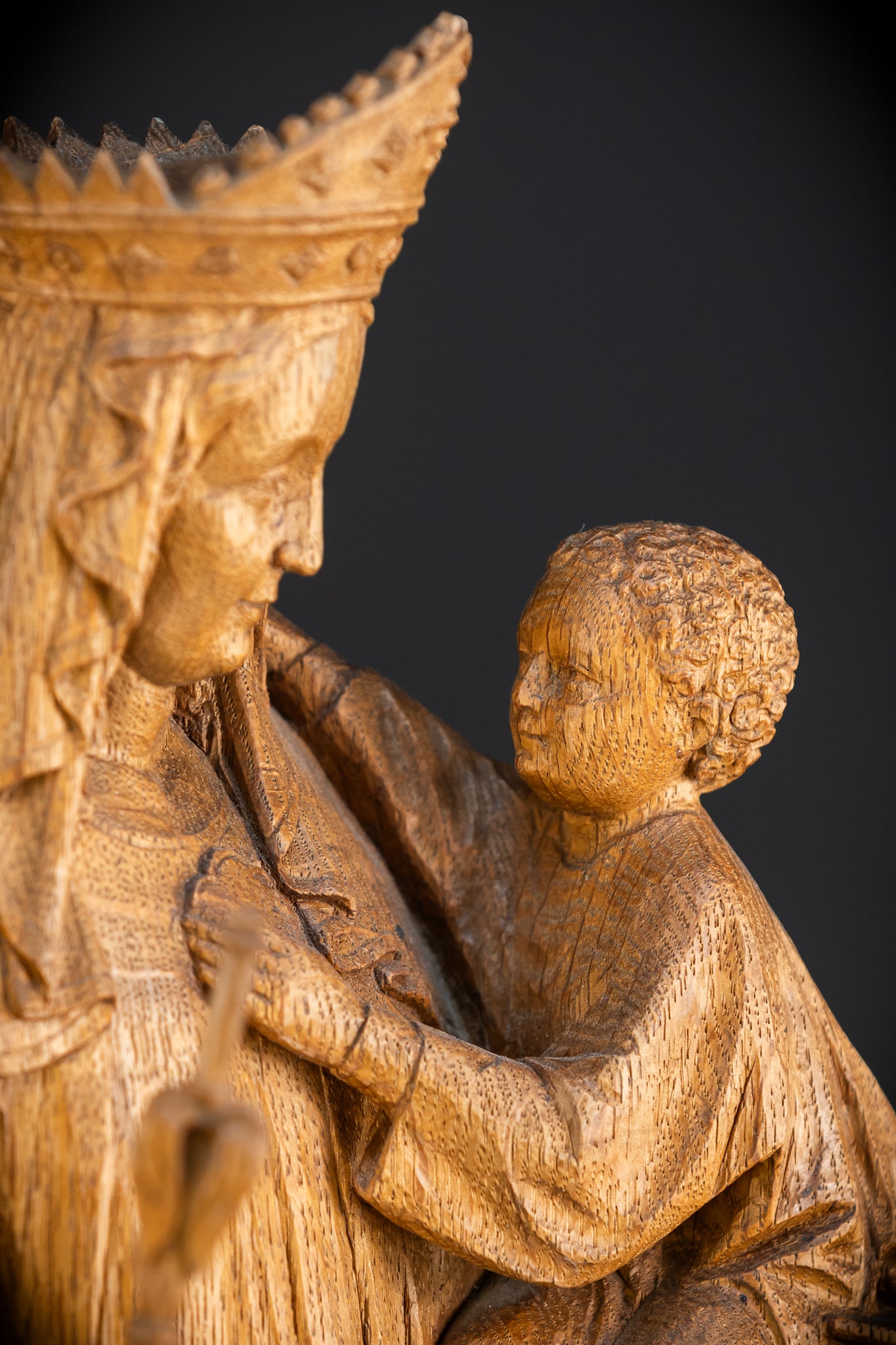 Virgin Mary Child Jesus Statue | 1800s | 20" / 51 cm