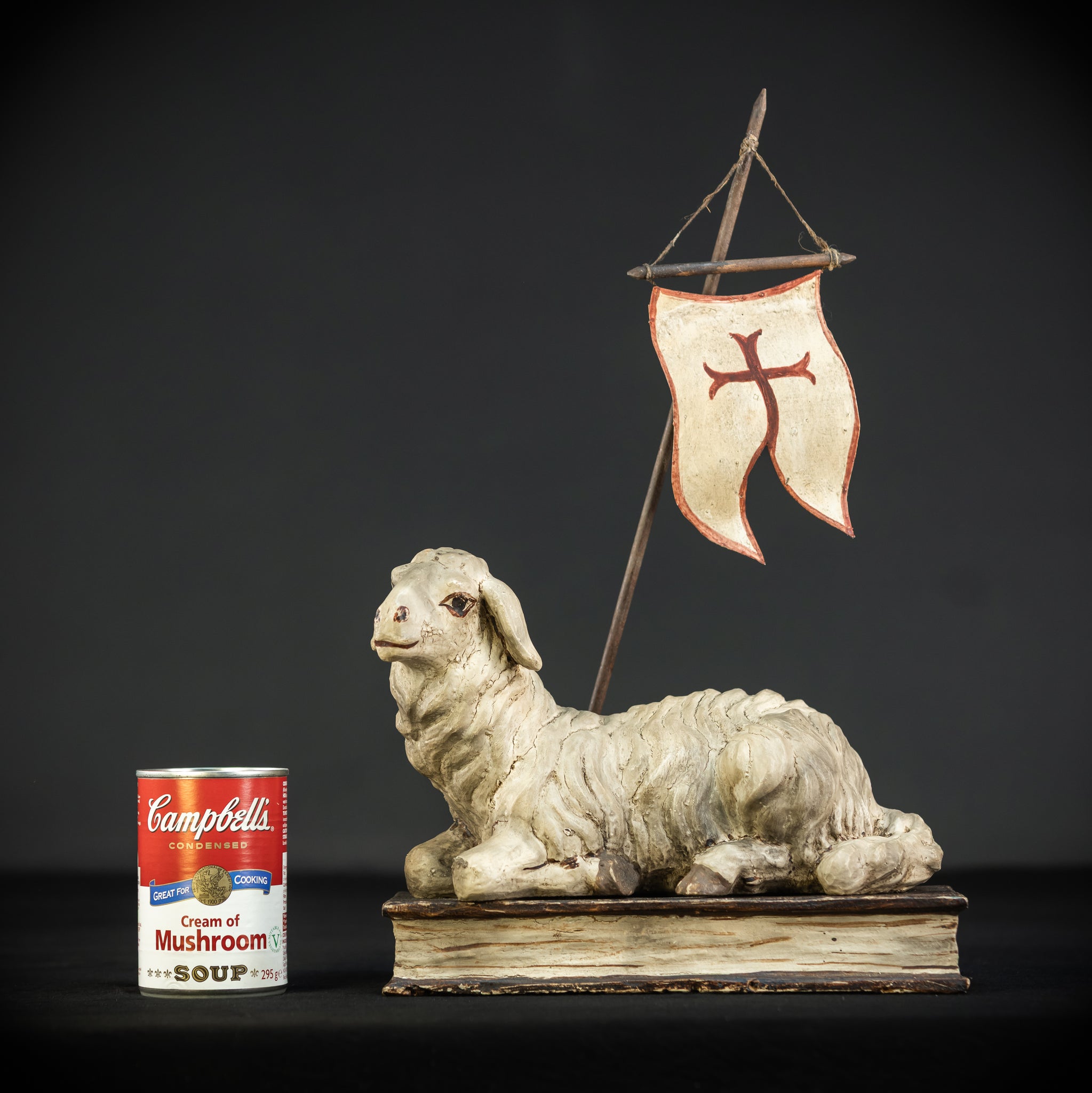 Lamb of God Wood Sculpture | Agnus Dei 19th C 16.3"/ 41.5 cm