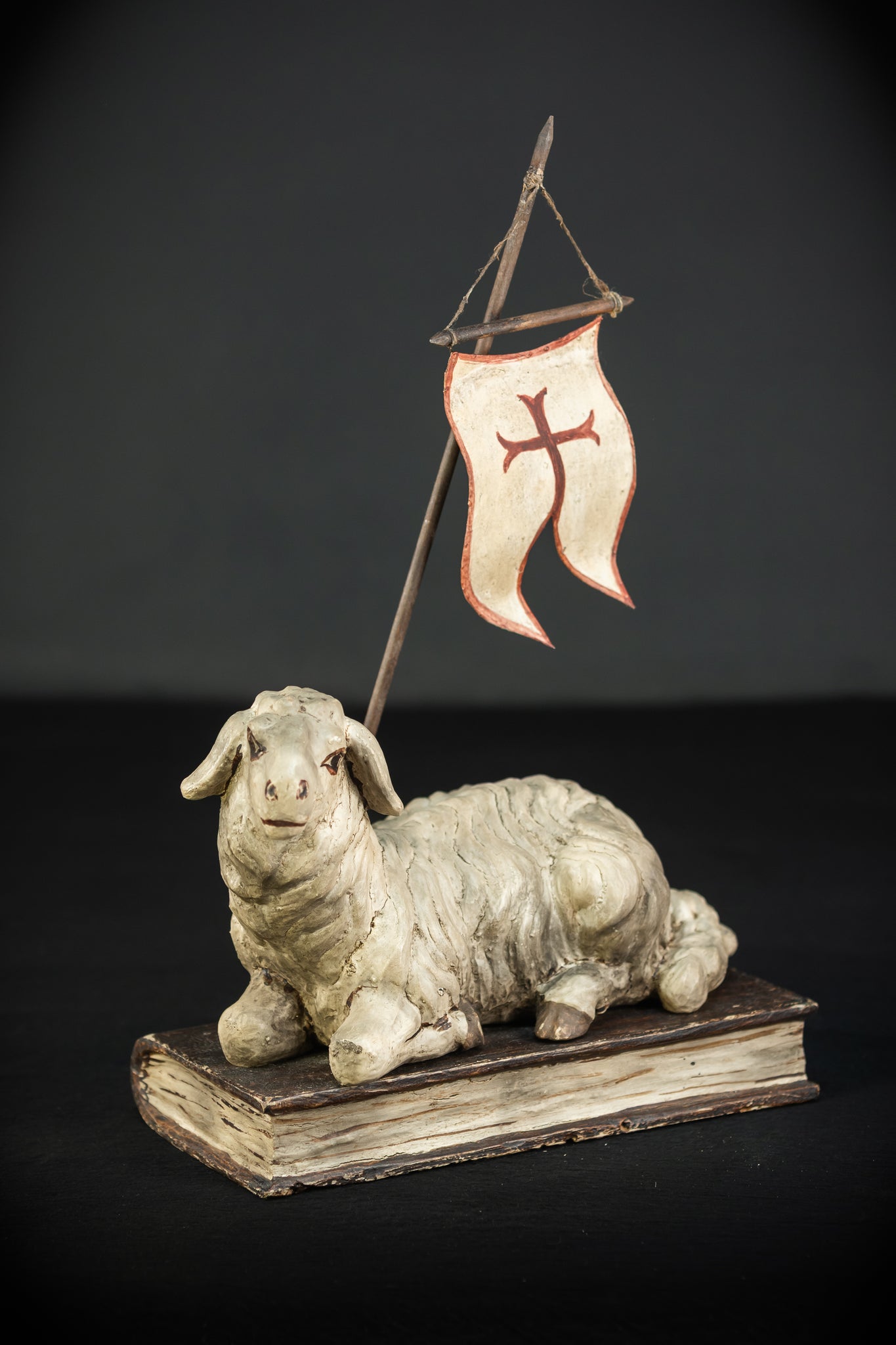 Lamb of God Wood Sculpture | Agnus Dei 19th C 16.3"/ 41.5 cm