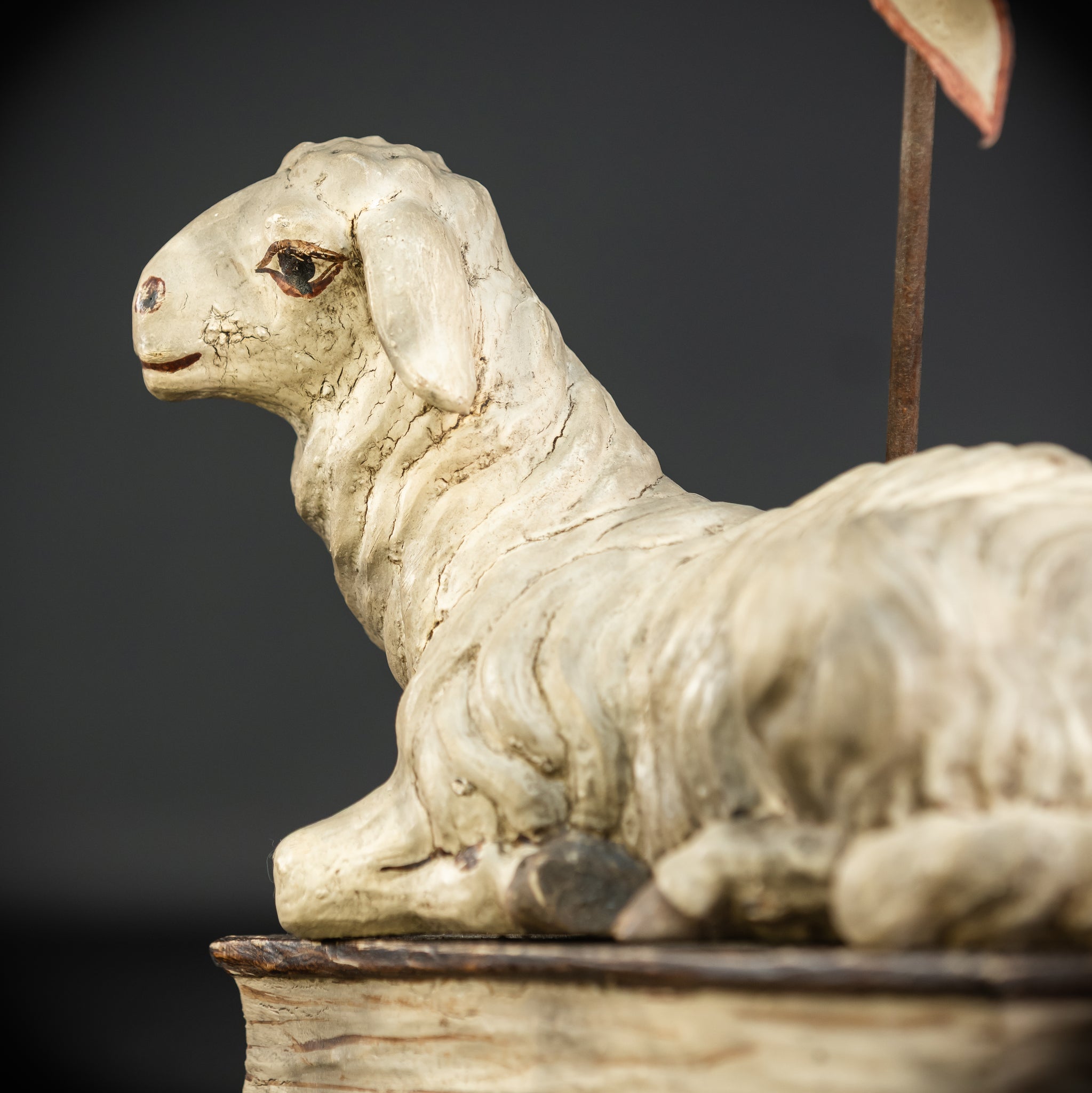 Lamb of God Wood Sculpture | Agnus Dei 19th C 16.3"/ 41.5 cm