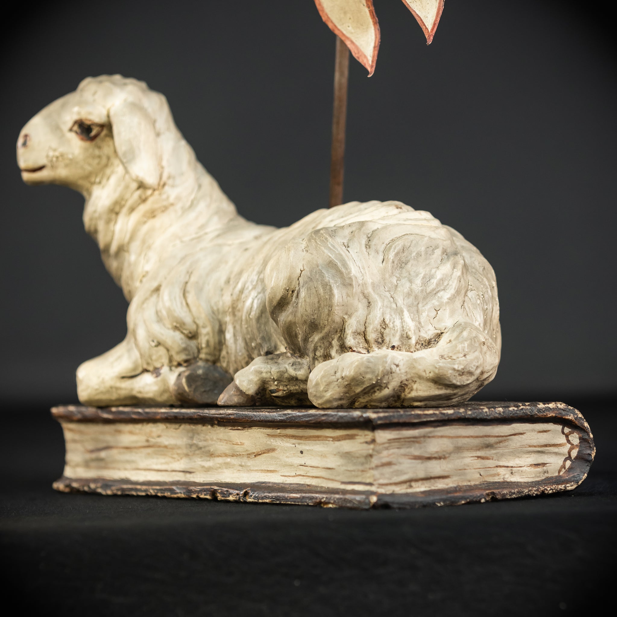 Lamb of God Wood Sculpture | Agnus Dei 19th C 16.3"/ 41.5 cm