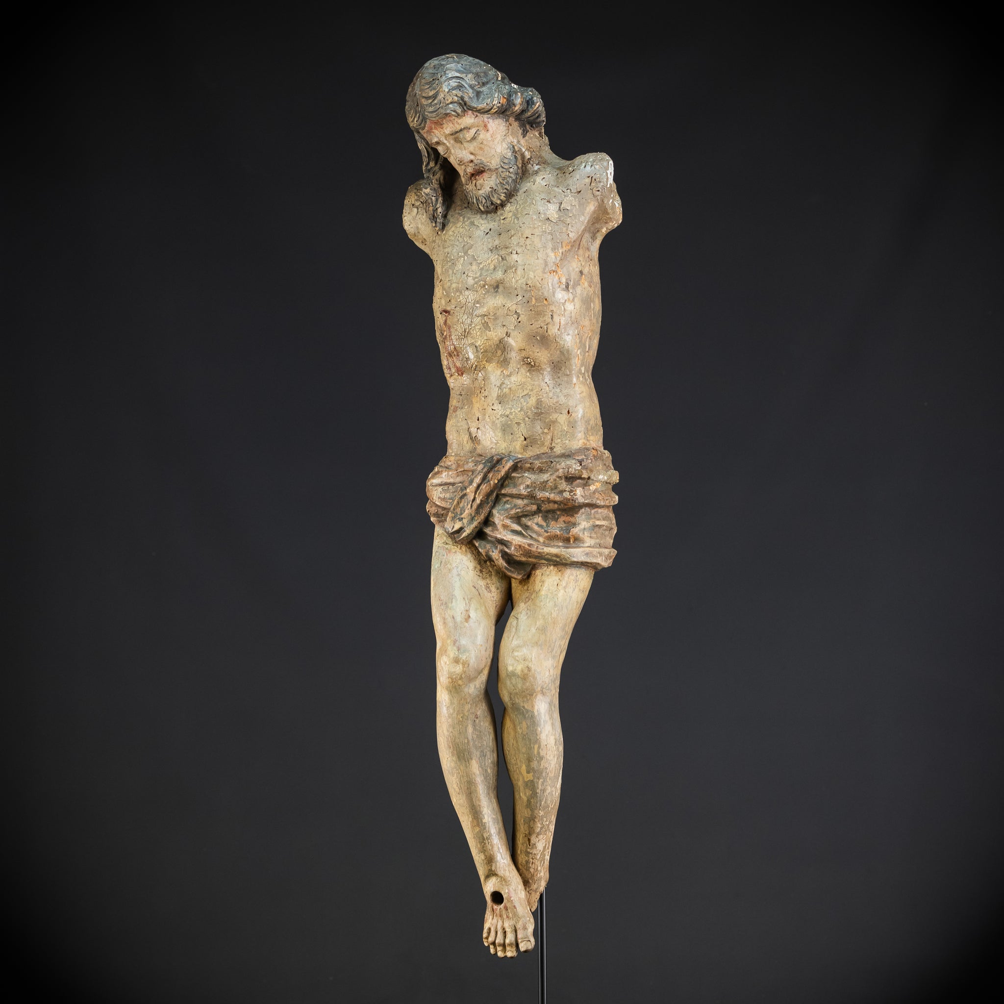 Corpus Christi Baroque Wood Sculpture | 1700s Antique | 34.2”/ 87 cm
