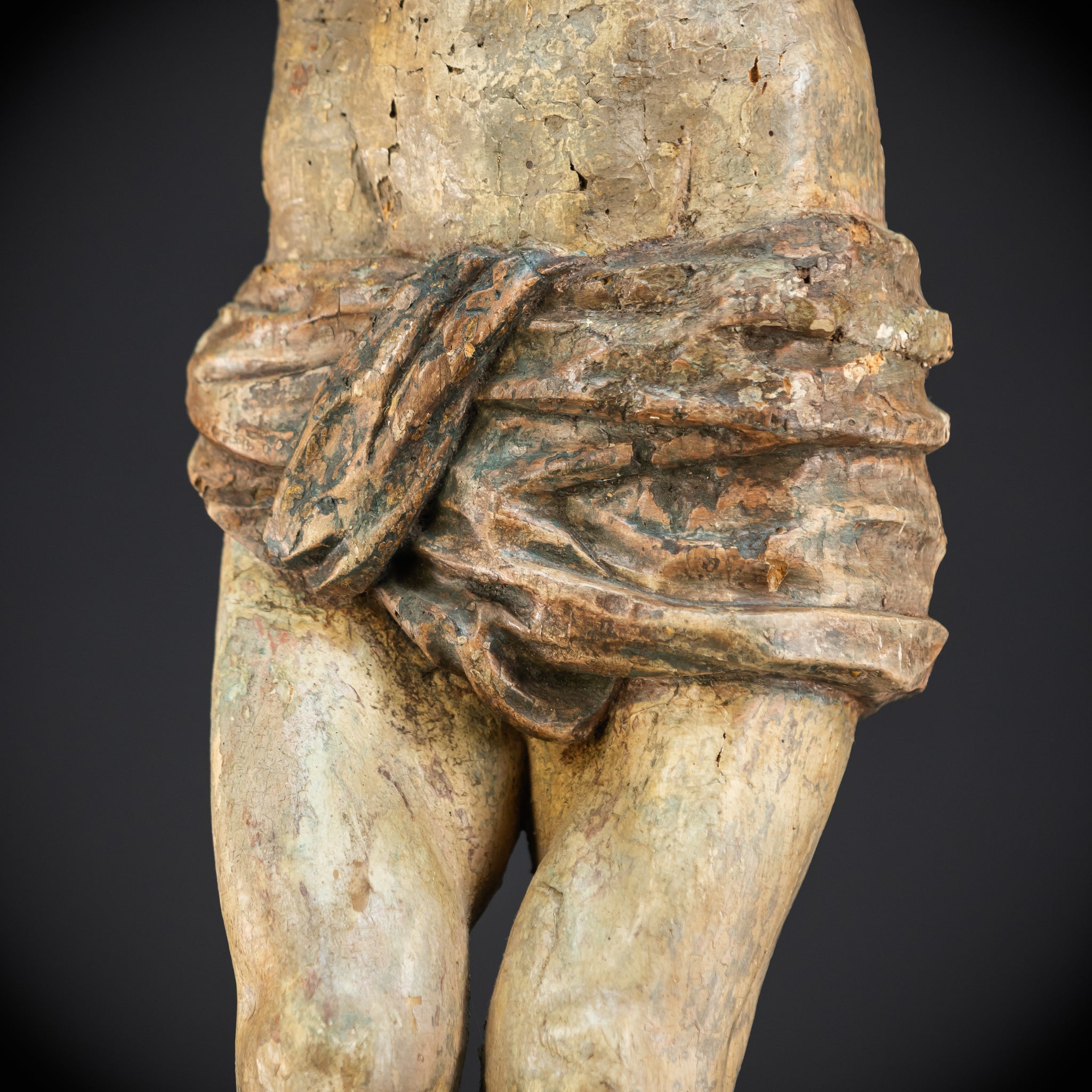 Corpus Christi Baroque Wood Sculpture | 1700s Antique | 34.2”/ 87 cm