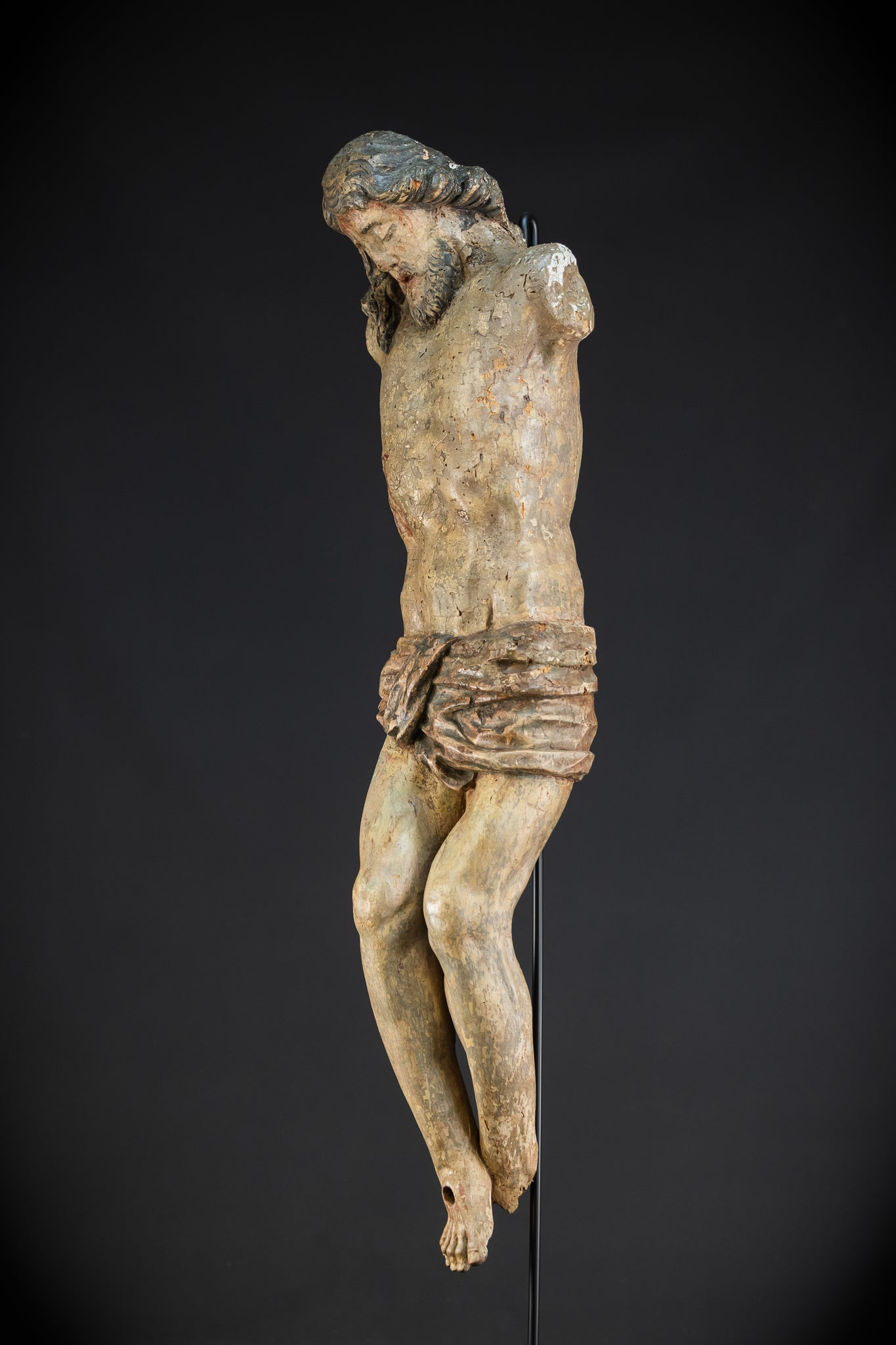 Corpus Christi Baroque Wood Sculpture | 1700s Antique | 34.2”/ 87 cm