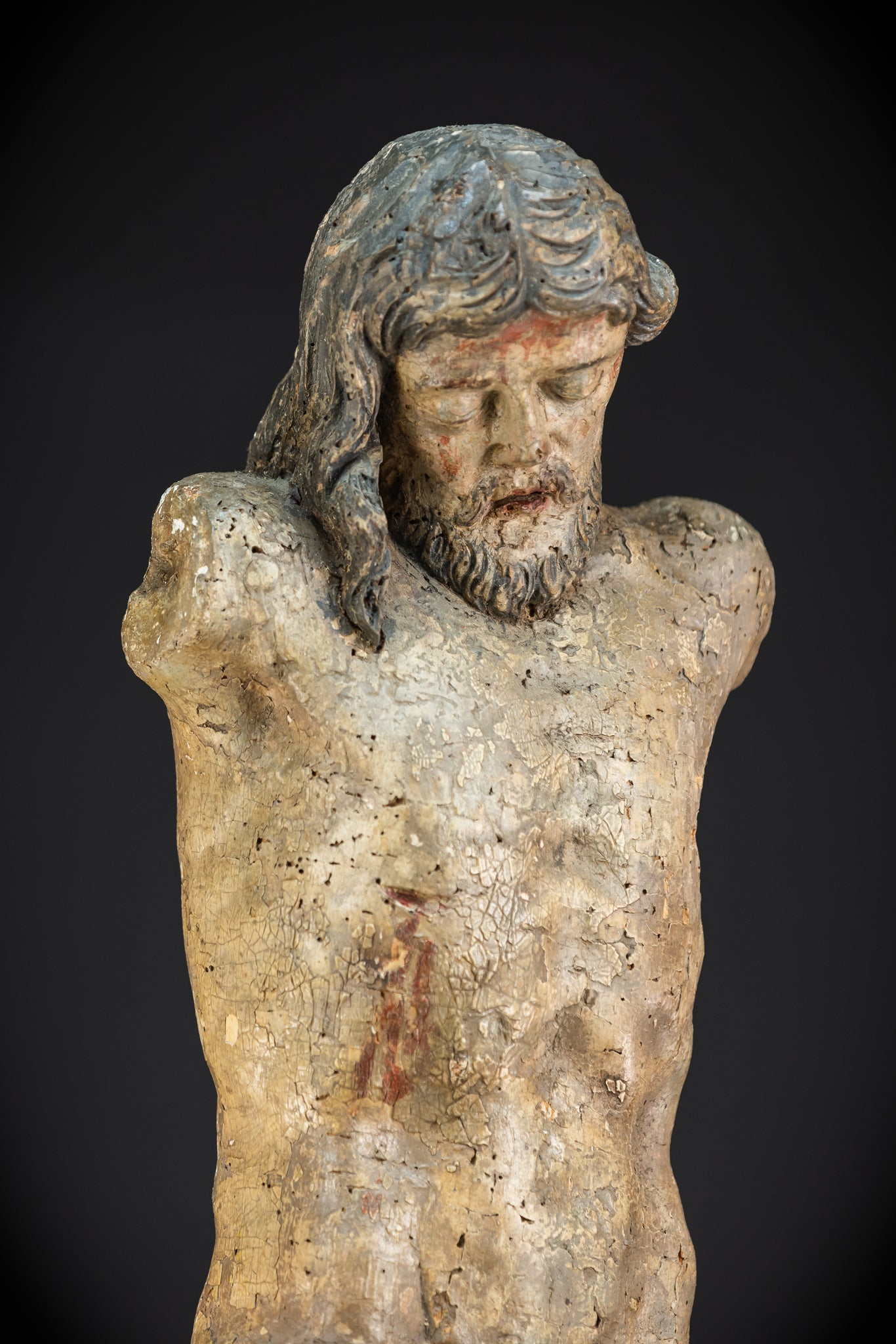 Corpus Christi Baroque Wood Sculpture | 1700s Antique | 34.2”/ 87 cm