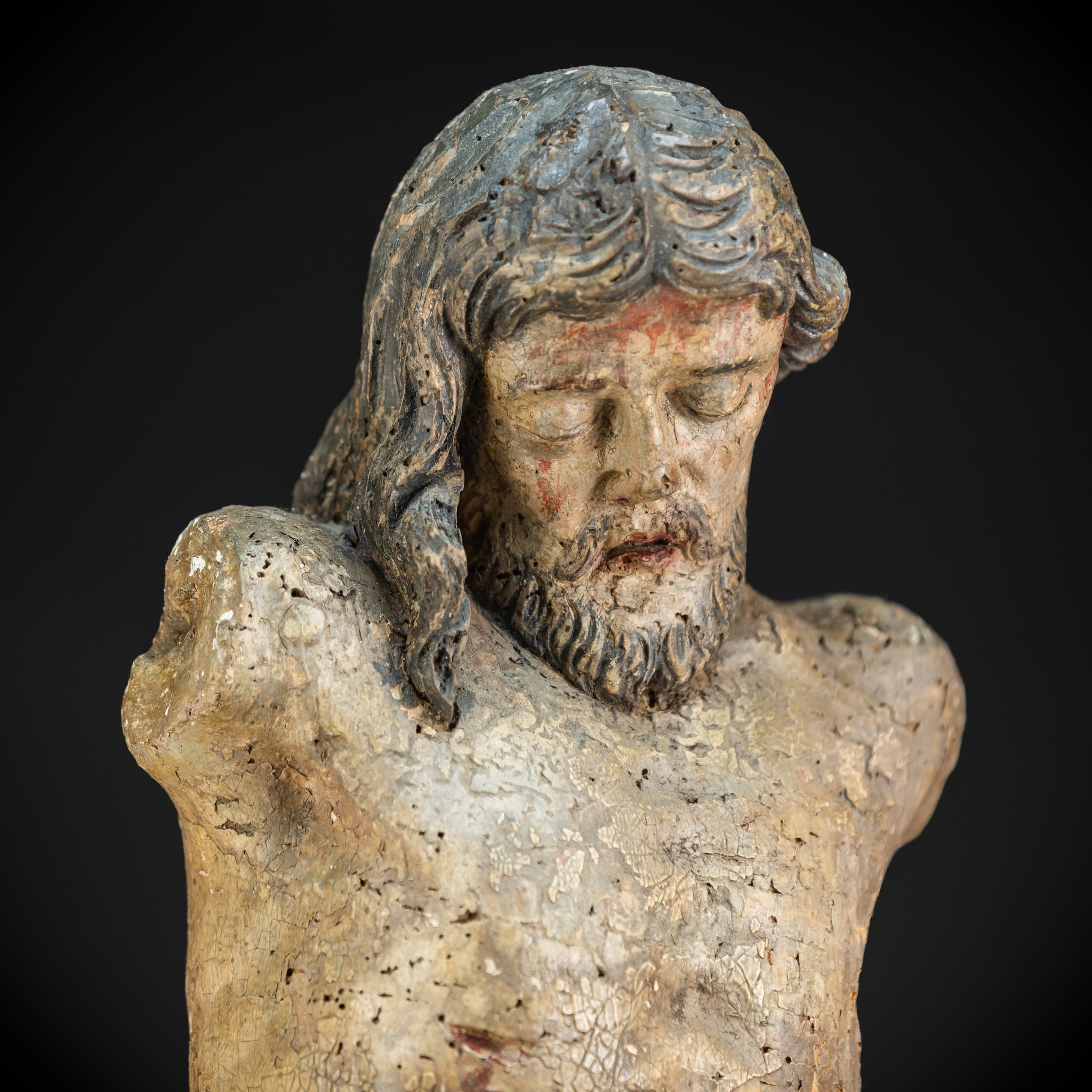 Corpus Christi Baroque Wood Sculpture | 1700s Antique | 34.2”/ 87 cm