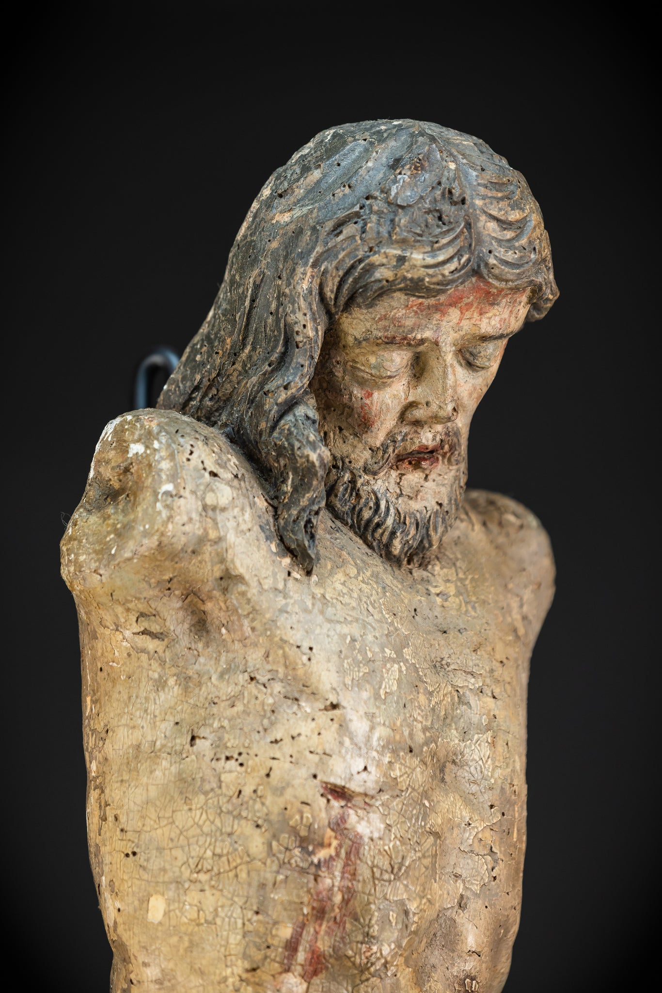 Corpus Christi Baroque Wood Sculpture | 1700s Antique | 34.2”/ 87 cm