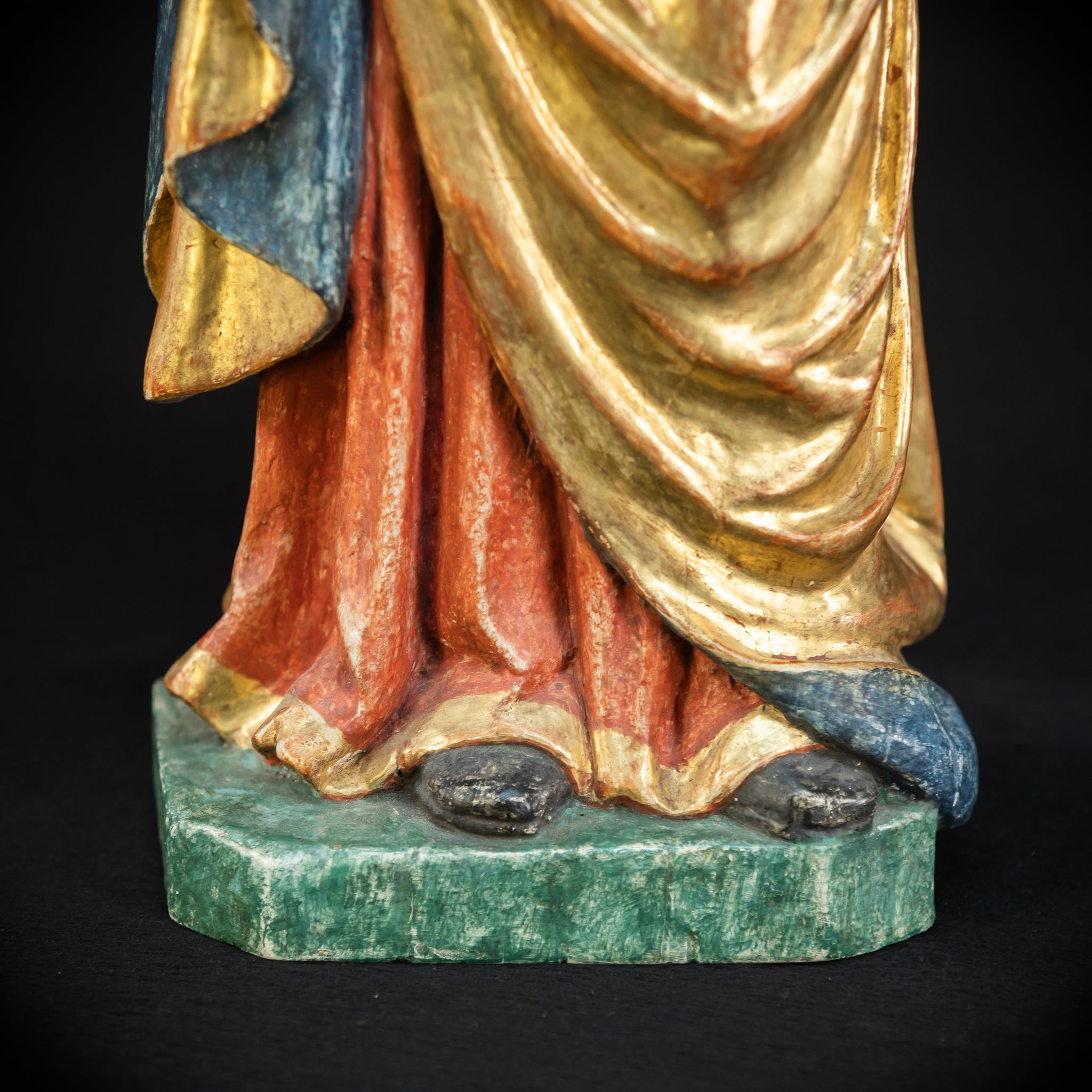Mater Dolorosa Wooden Statue | 1700s Antique | 20.1"