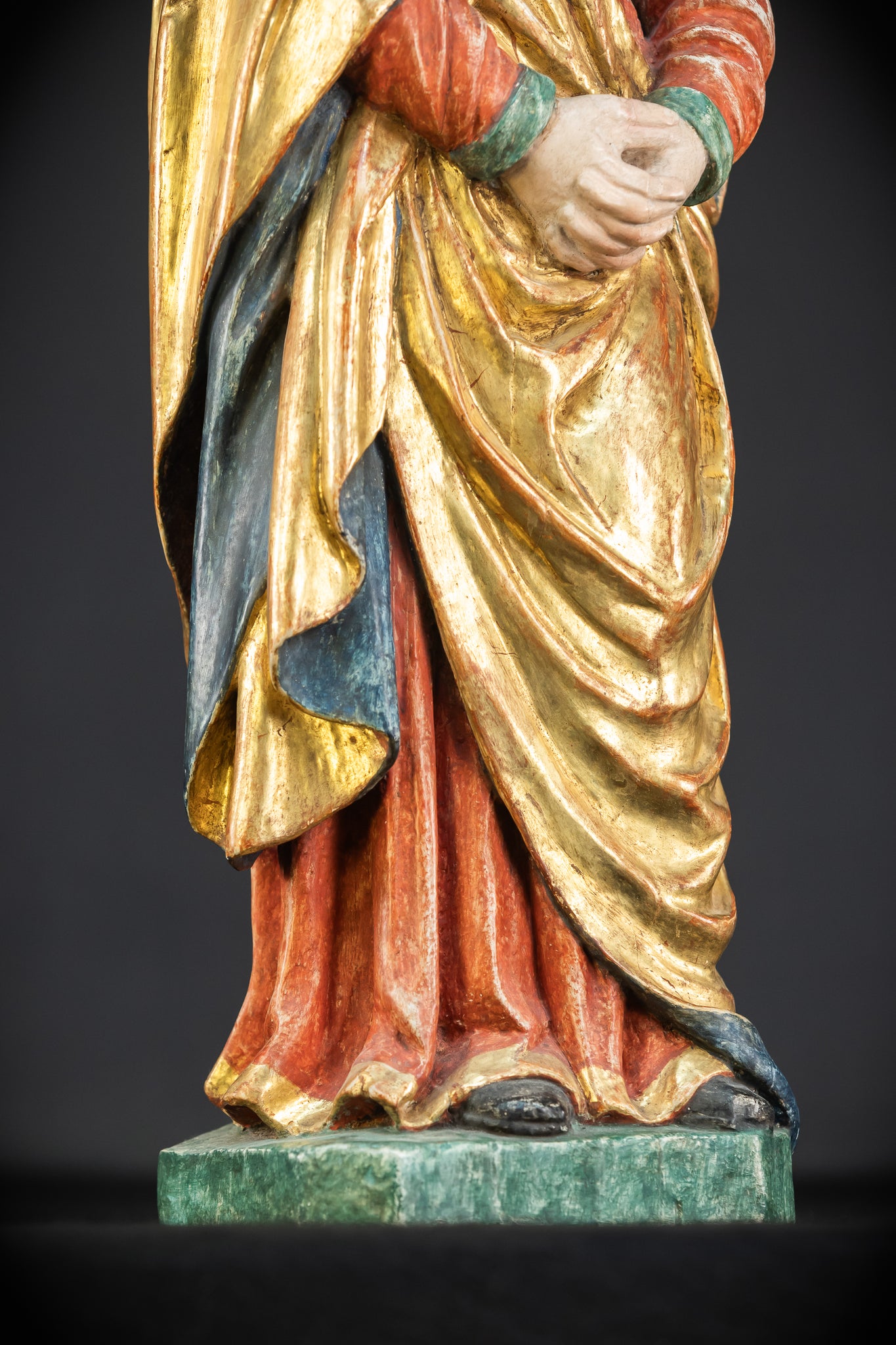 Mater Dolorosa Wooden Statue | 1700s Antique | 20.1"