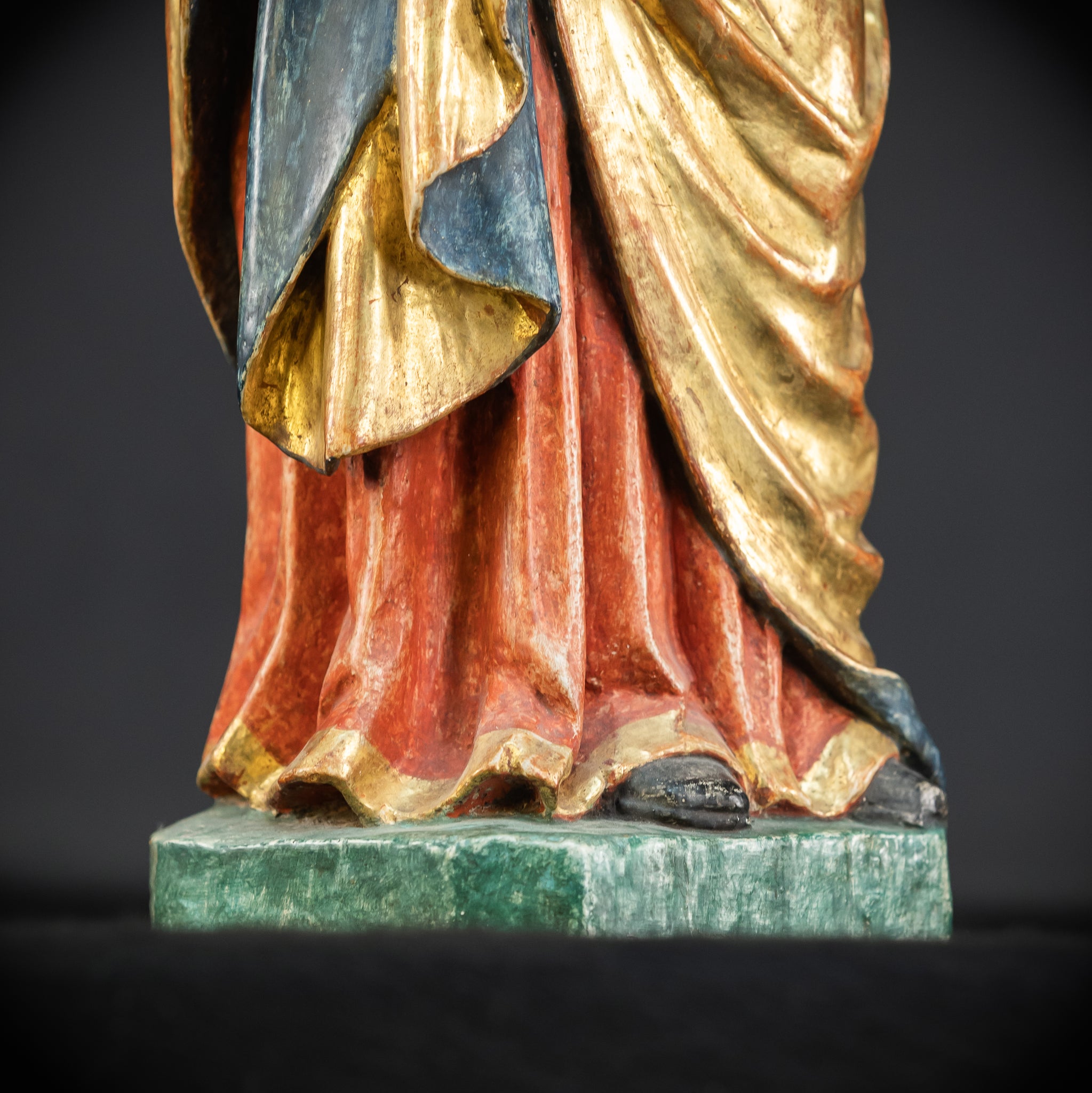 Mater Dolorosa Wooden Statue | 1700s Antique | 20.1"