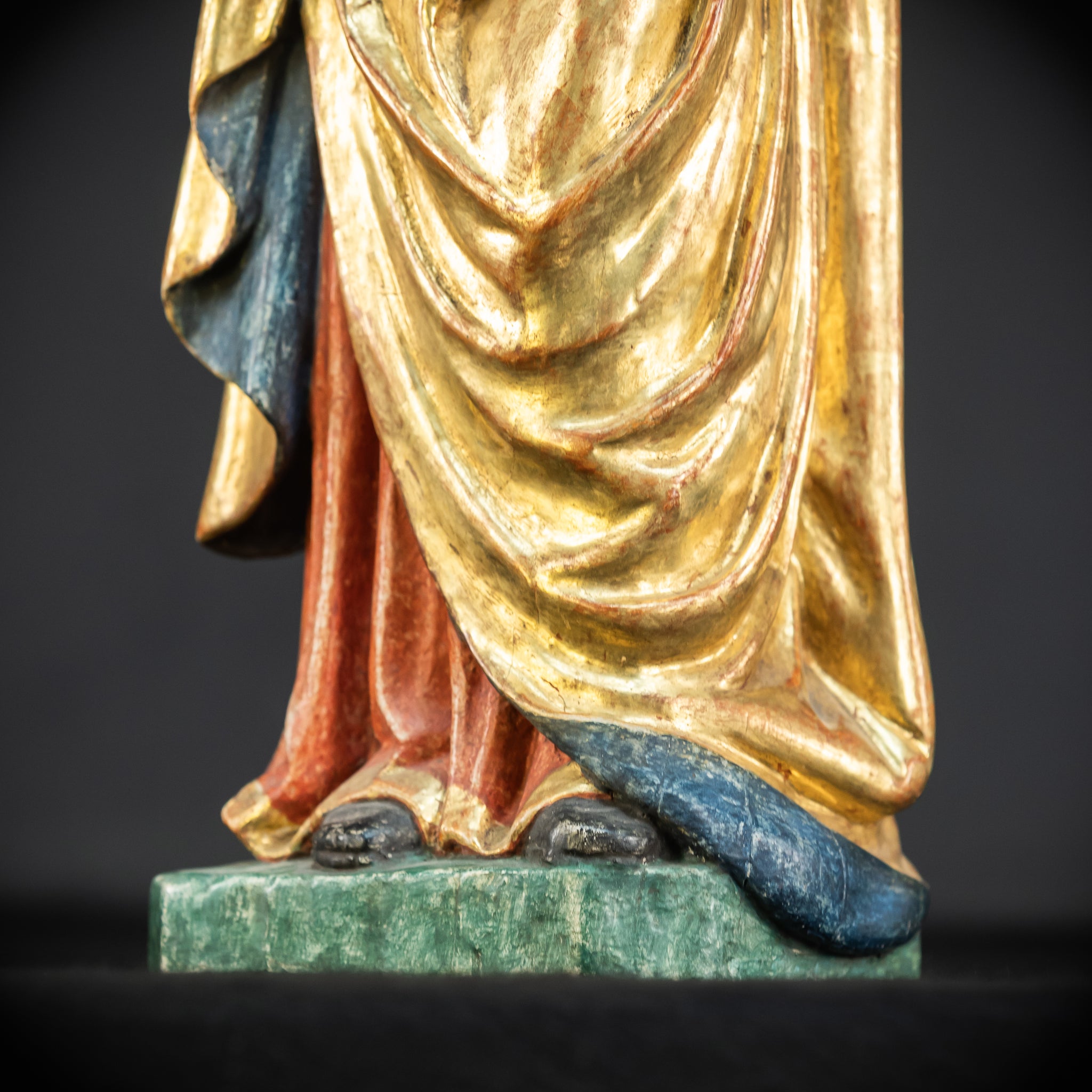 Mater Dolorosa Wooden Statue | 1700s Antique | 20.1"