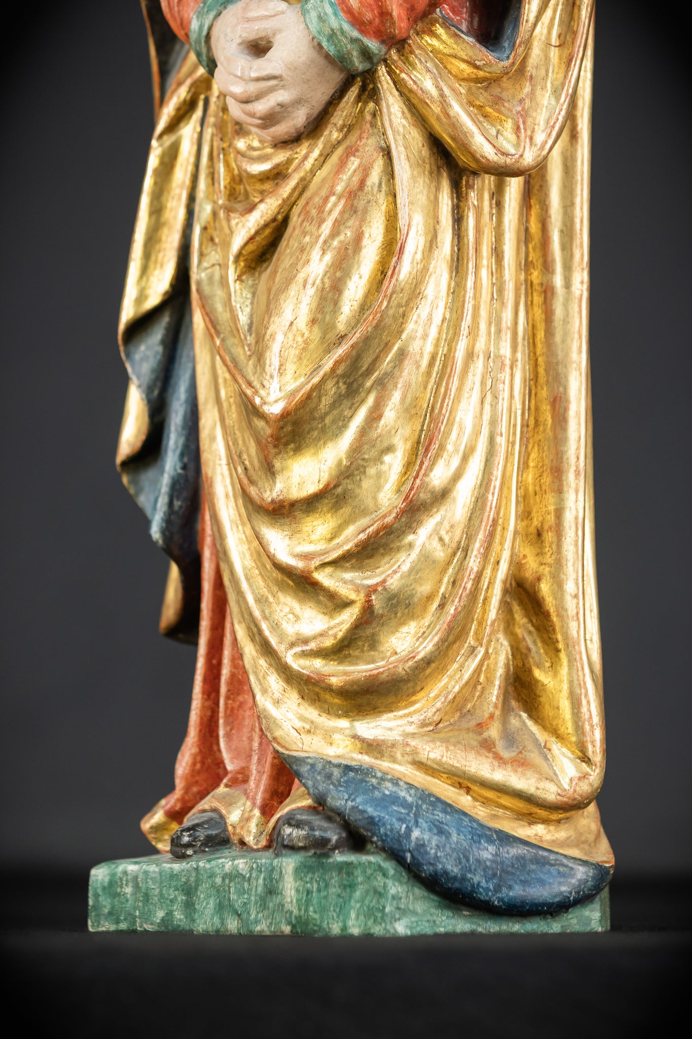 Mater Dolorosa Wooden Statue | 1700s Antique | 20.1"