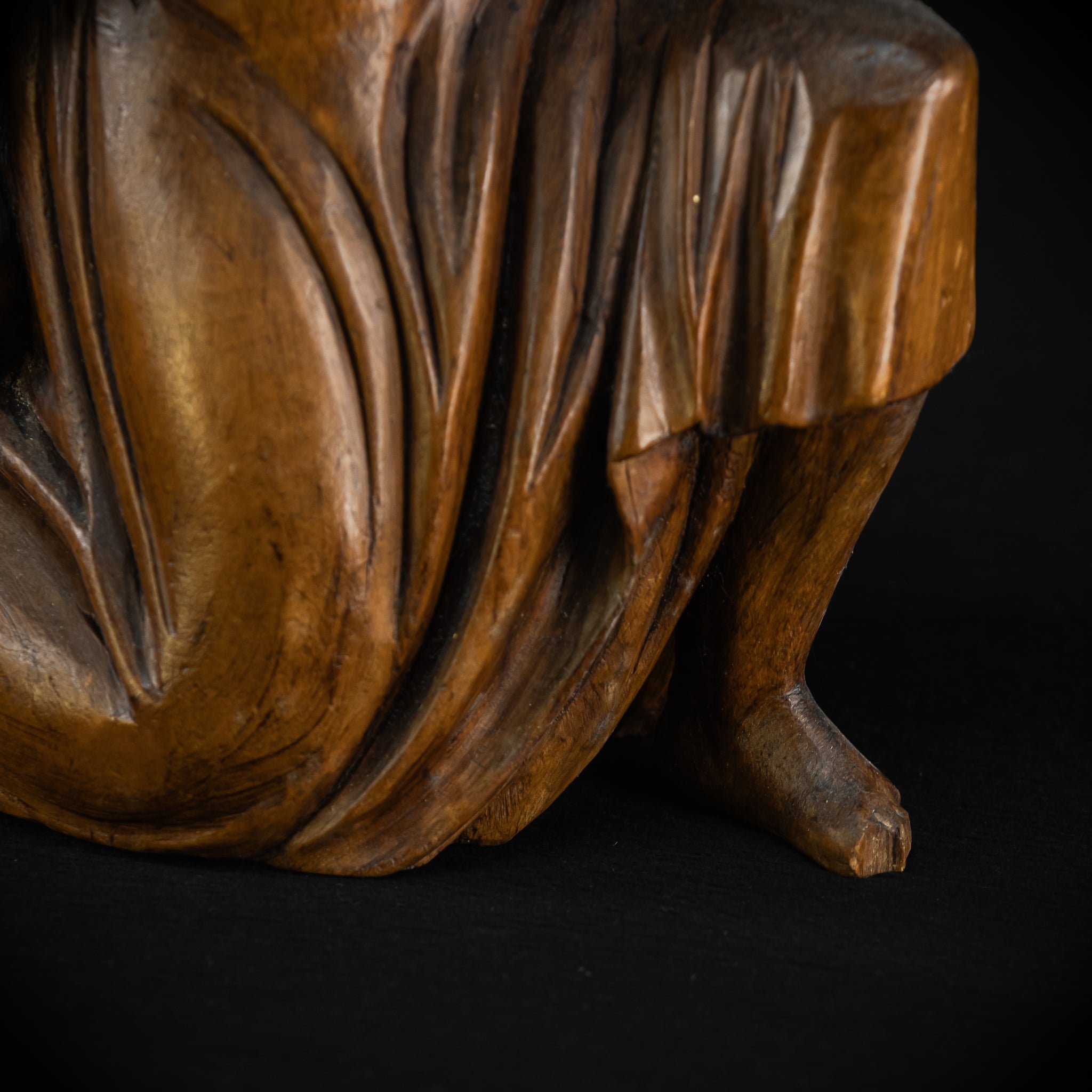 Pair of Angel Statues | 18th Century Wooden Cherubs 17.1"