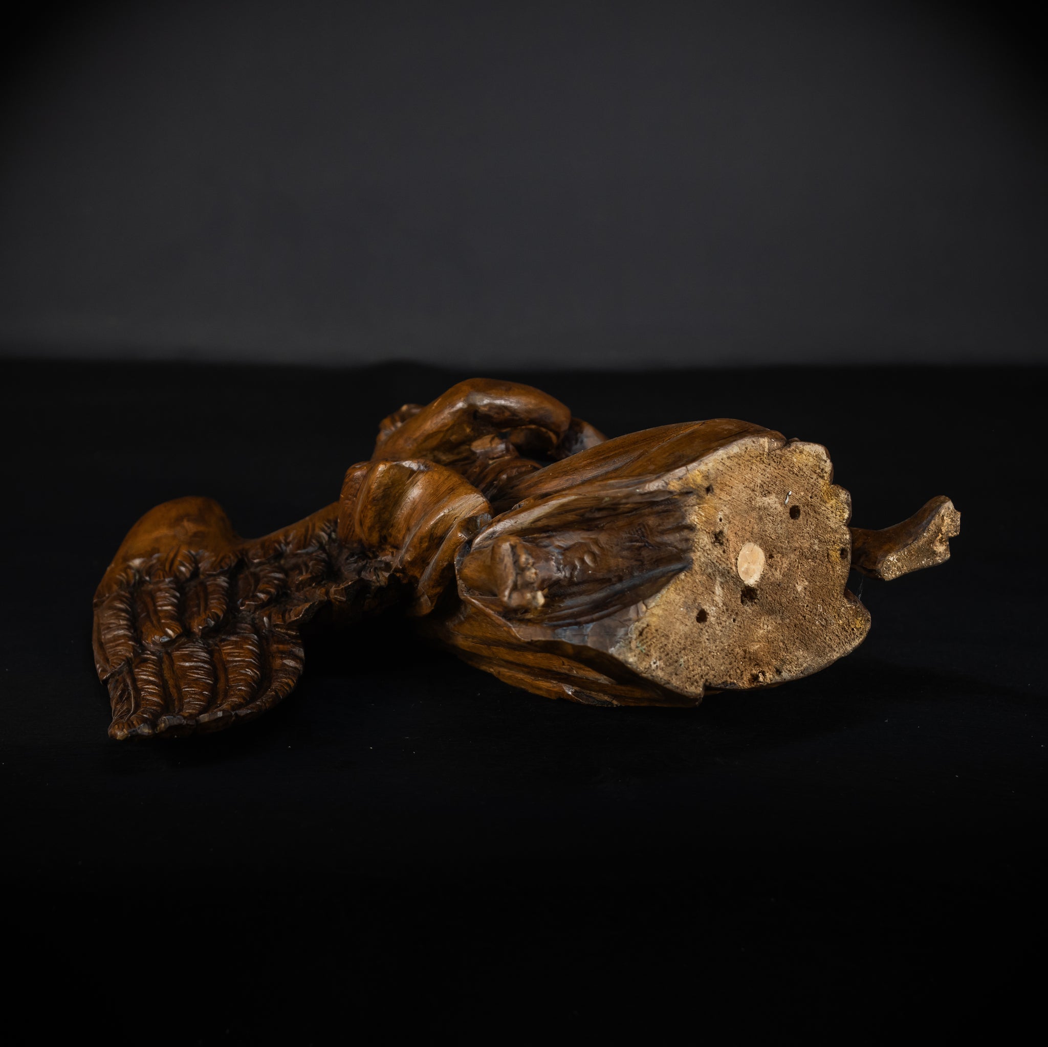 Pair of Angel Statues | 18th Century Wooden Cherubs 17.1"