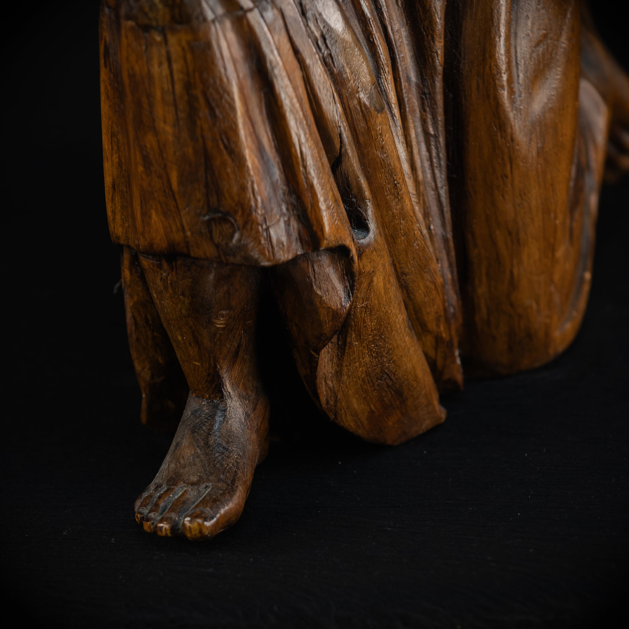 Pair of Angel Statues | 18th Century Wooden Cherubs 17.1"