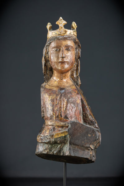 Saint Barbara Wooden Torso Sculpture | 1600s Antique