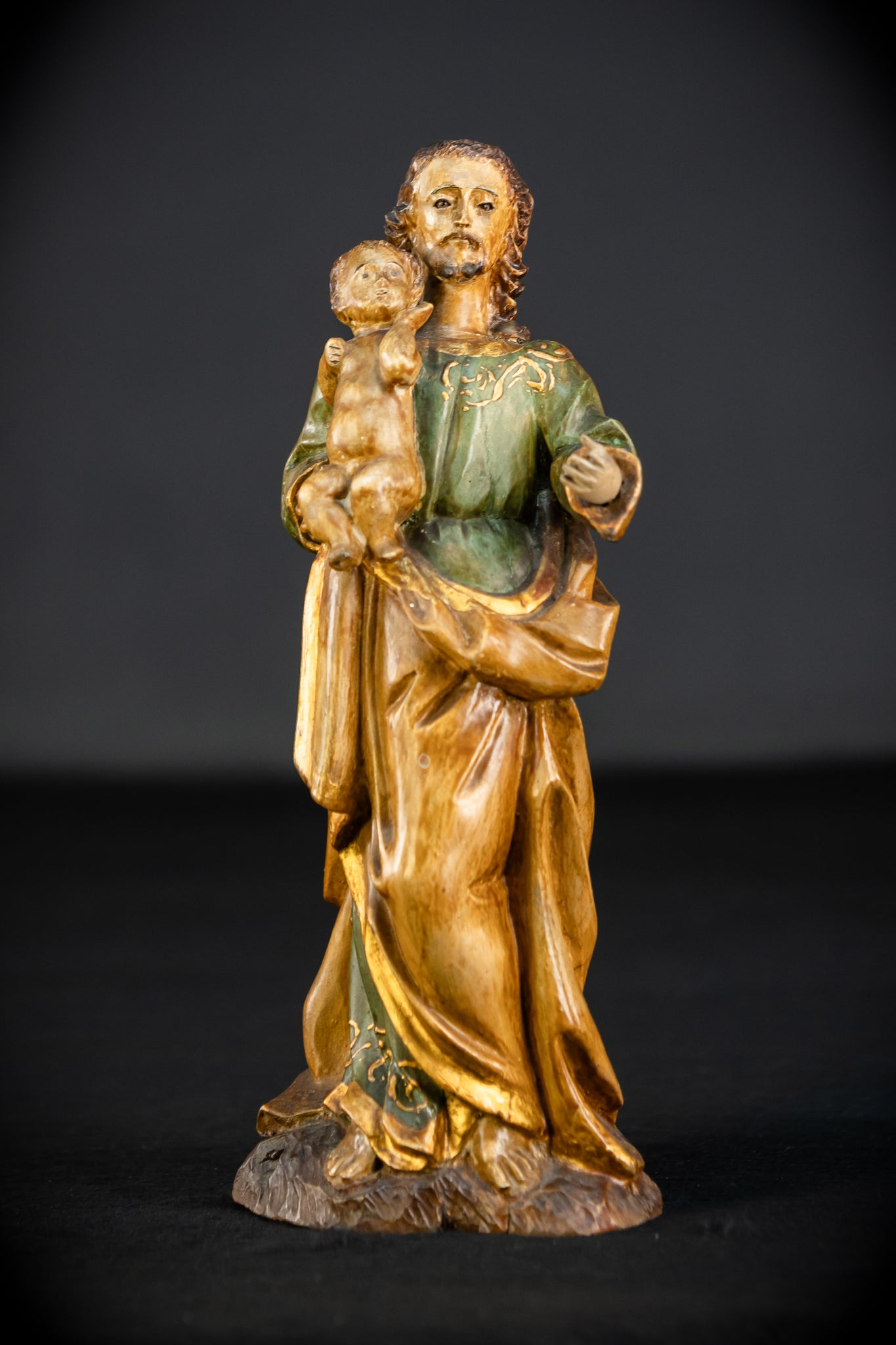 Saint Joseph with Infant Jesus | 1700s | 9.7"/ 25 cm