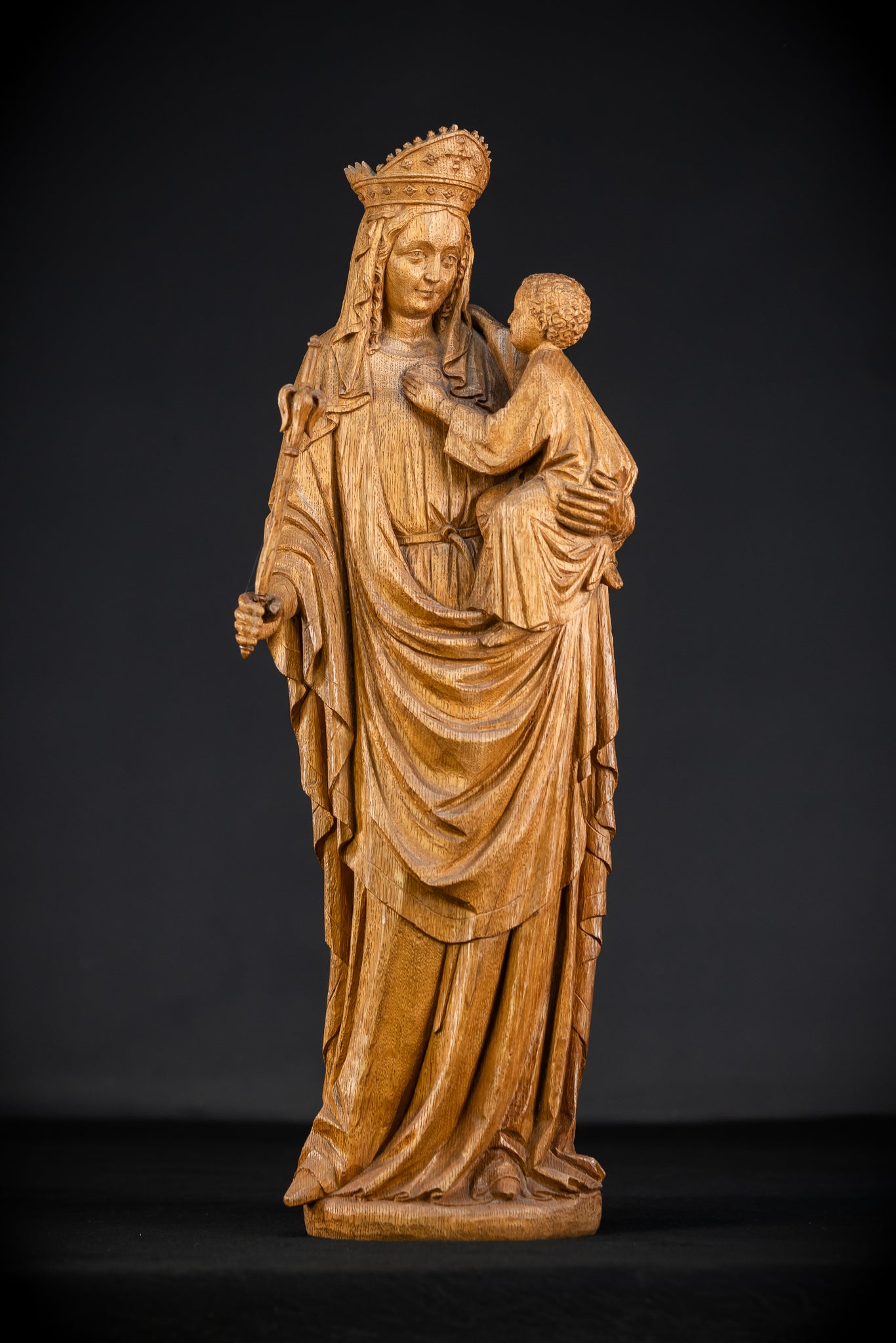 Virgin Mary Child Jesus Statue | 1800s | 20" / 51 cm