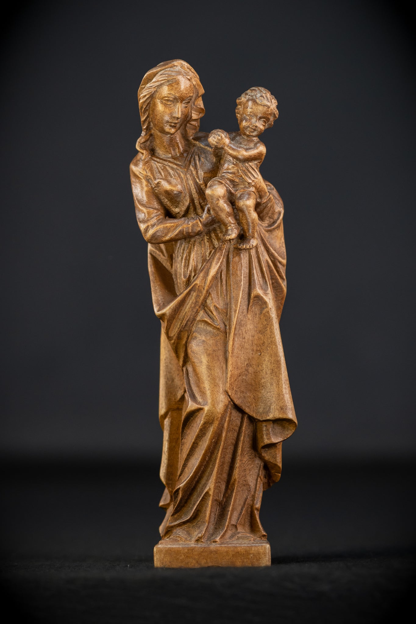 Virgin Mary Child Jesus Wooden | Antique Statue | 11”