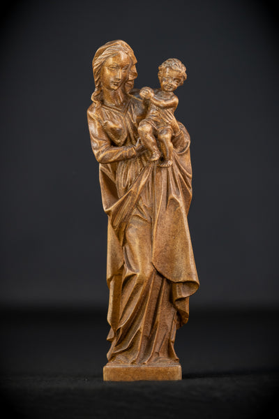 Virgin Mary Child Jesus Wooden | Antique Statue | 11”