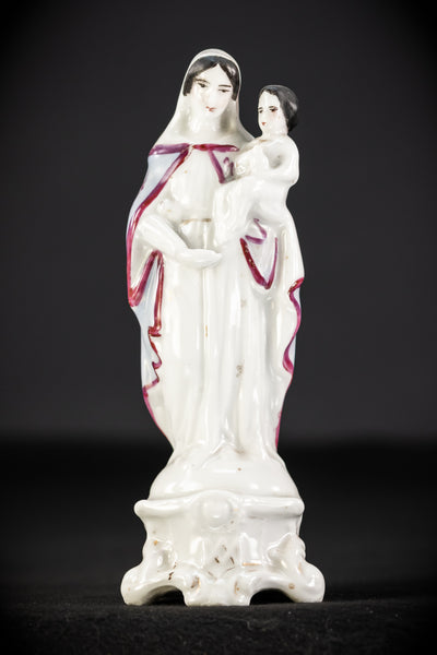 Virgin Mary Porcelain Statue |  Antique 8.1" / 20.5 cm