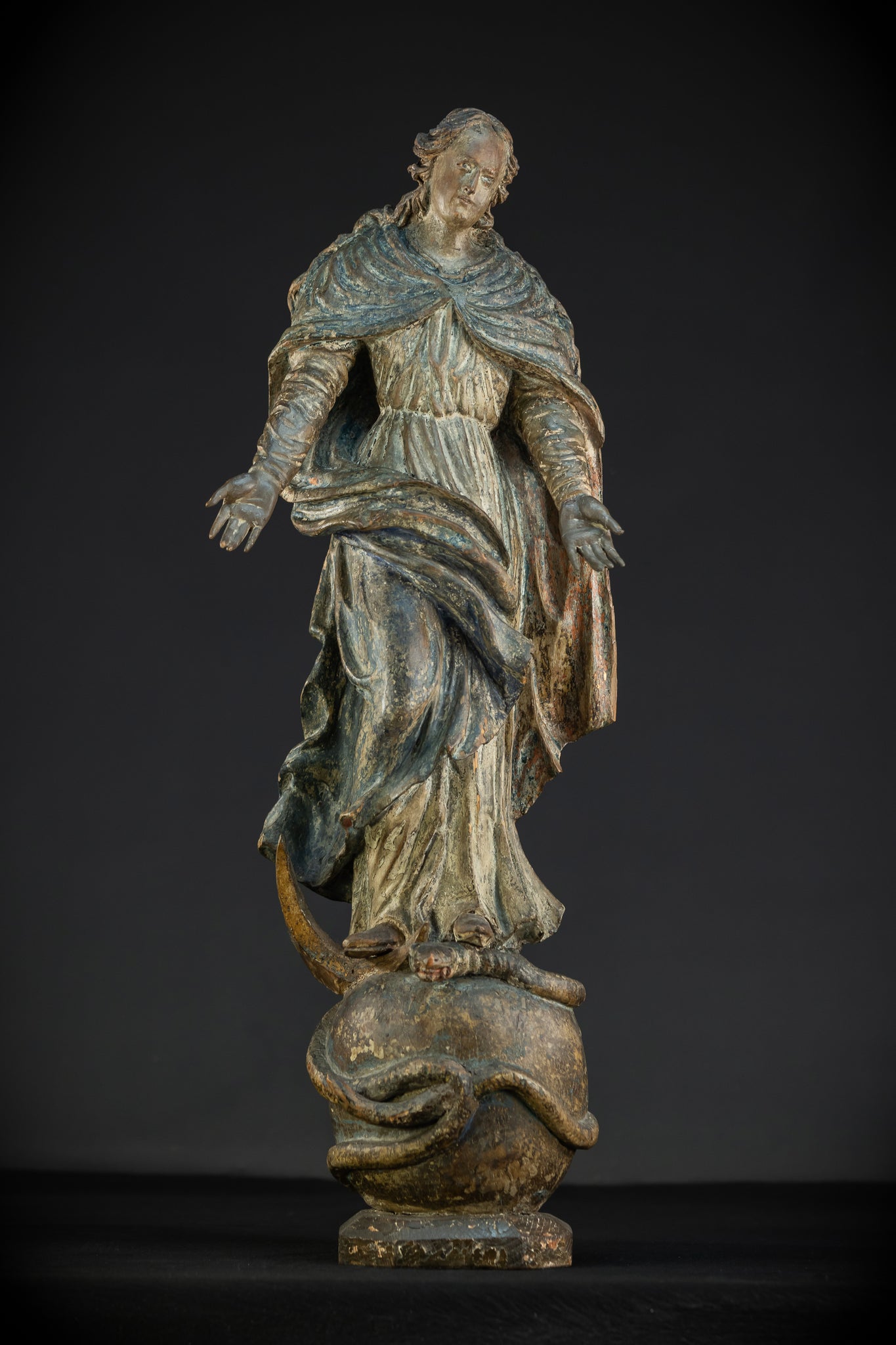 Virgin Mary Wooden Statue | 1700s Antique | 30” / 77 cm